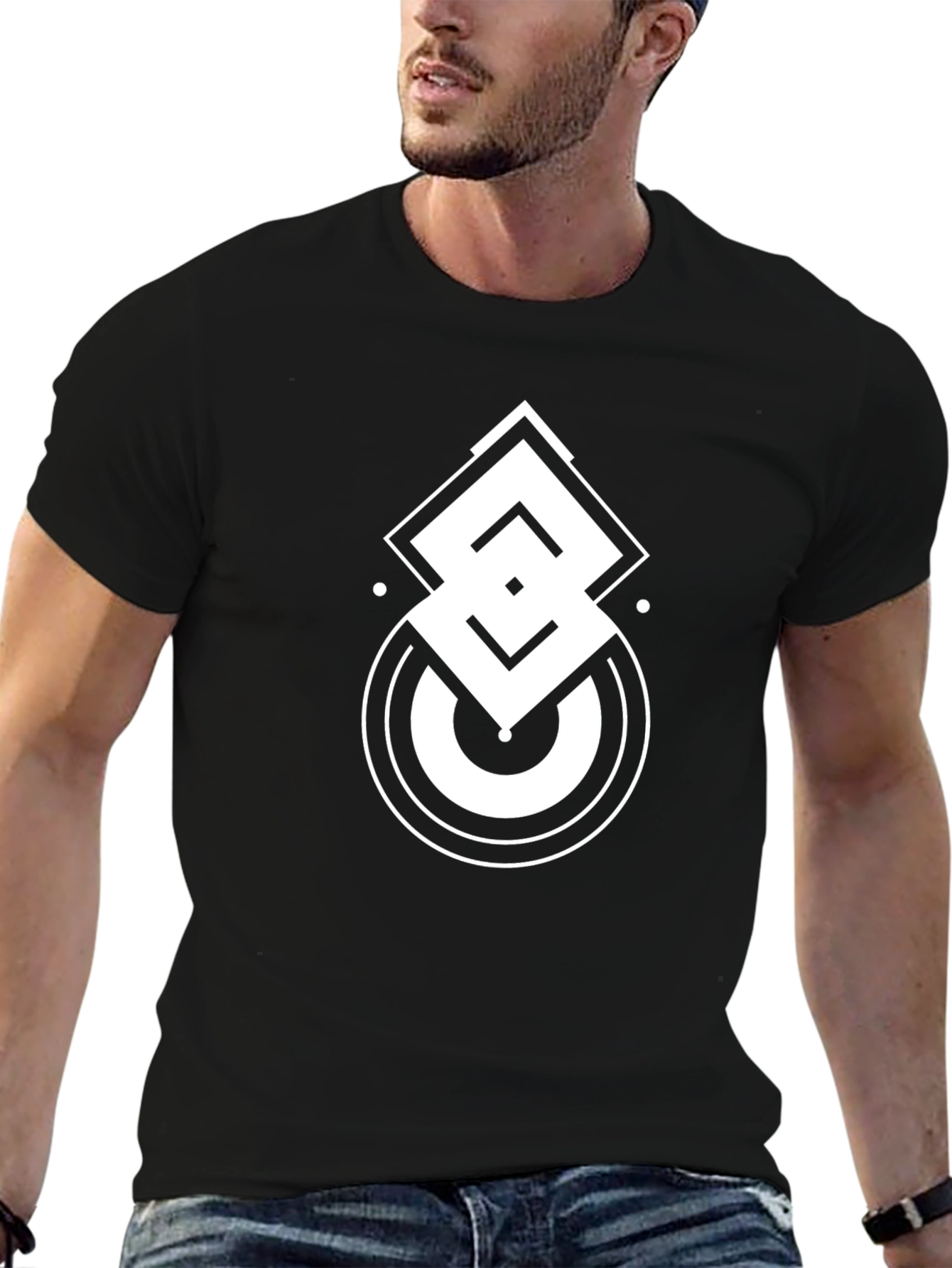 Geometric Graphic Tee - Modern Design Shirt