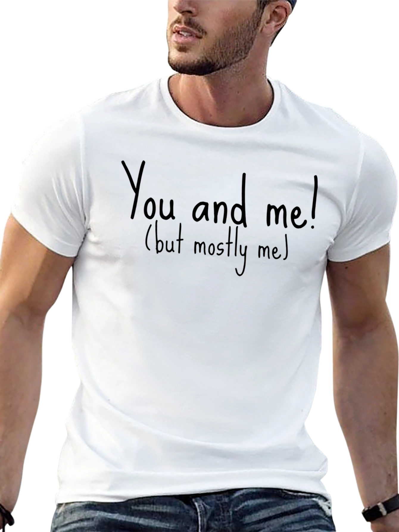 Funny You and Me! Graphic Print Tee - Black