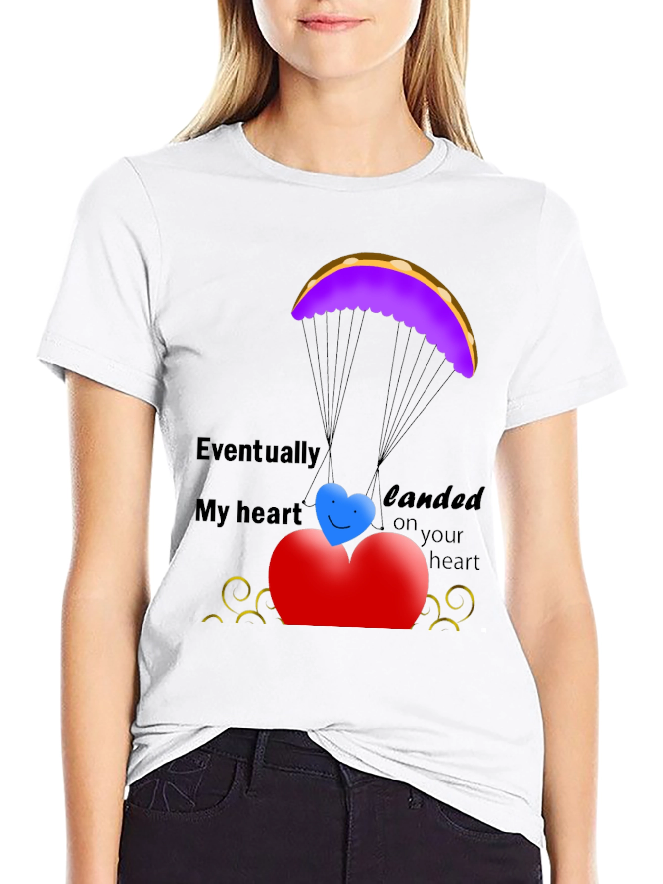 Heart Landing T-Shirt - Romantic Love Design