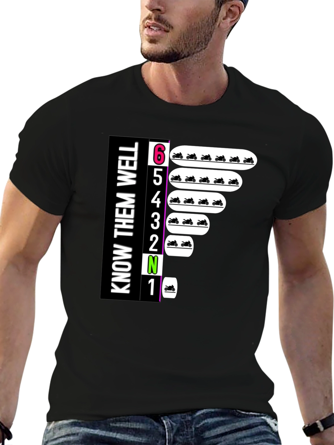 Know Them Well Motorcycle Gear Graphic Tee