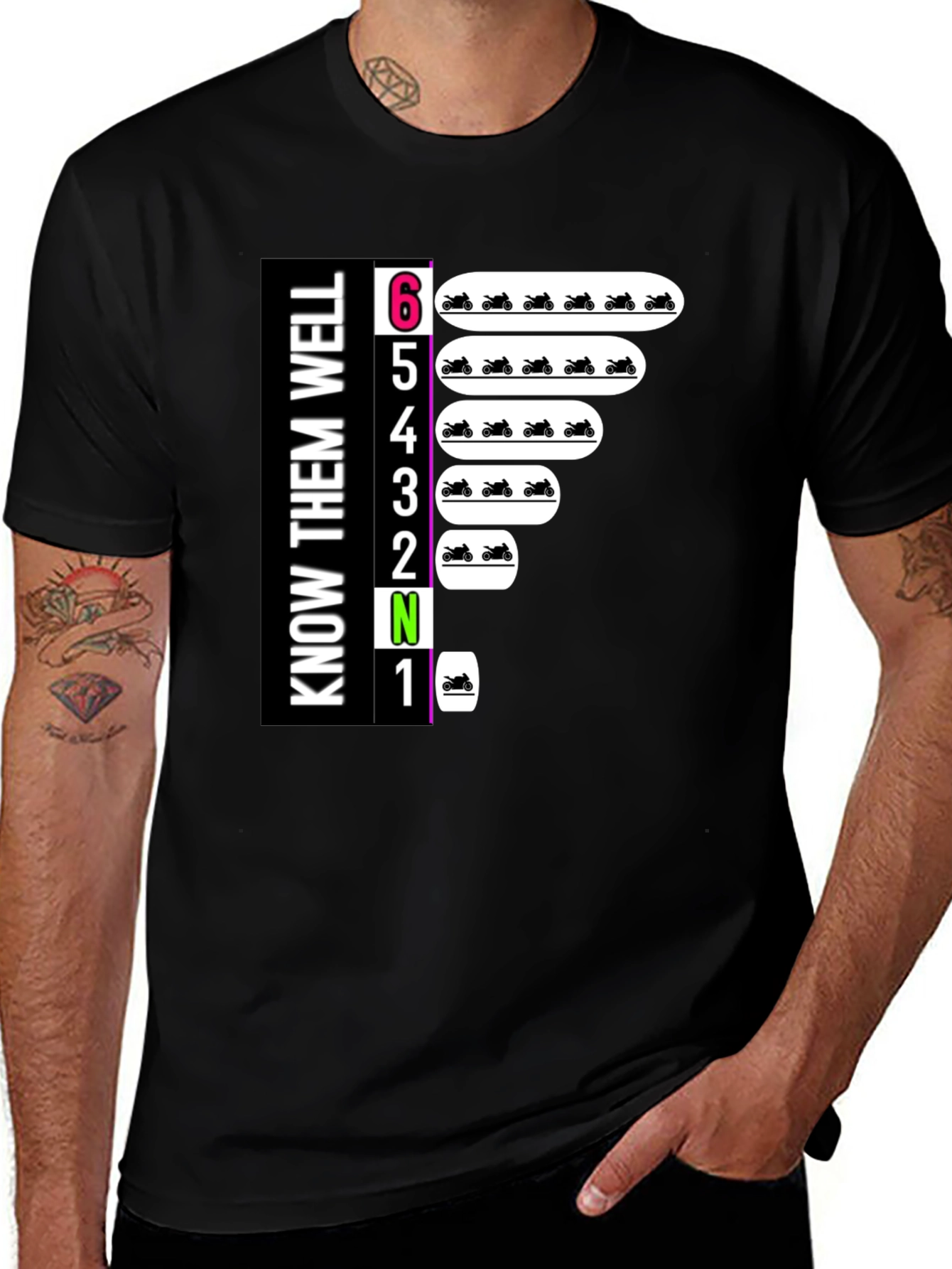 Know Them Well Motorcycle Gear Graphic Tee