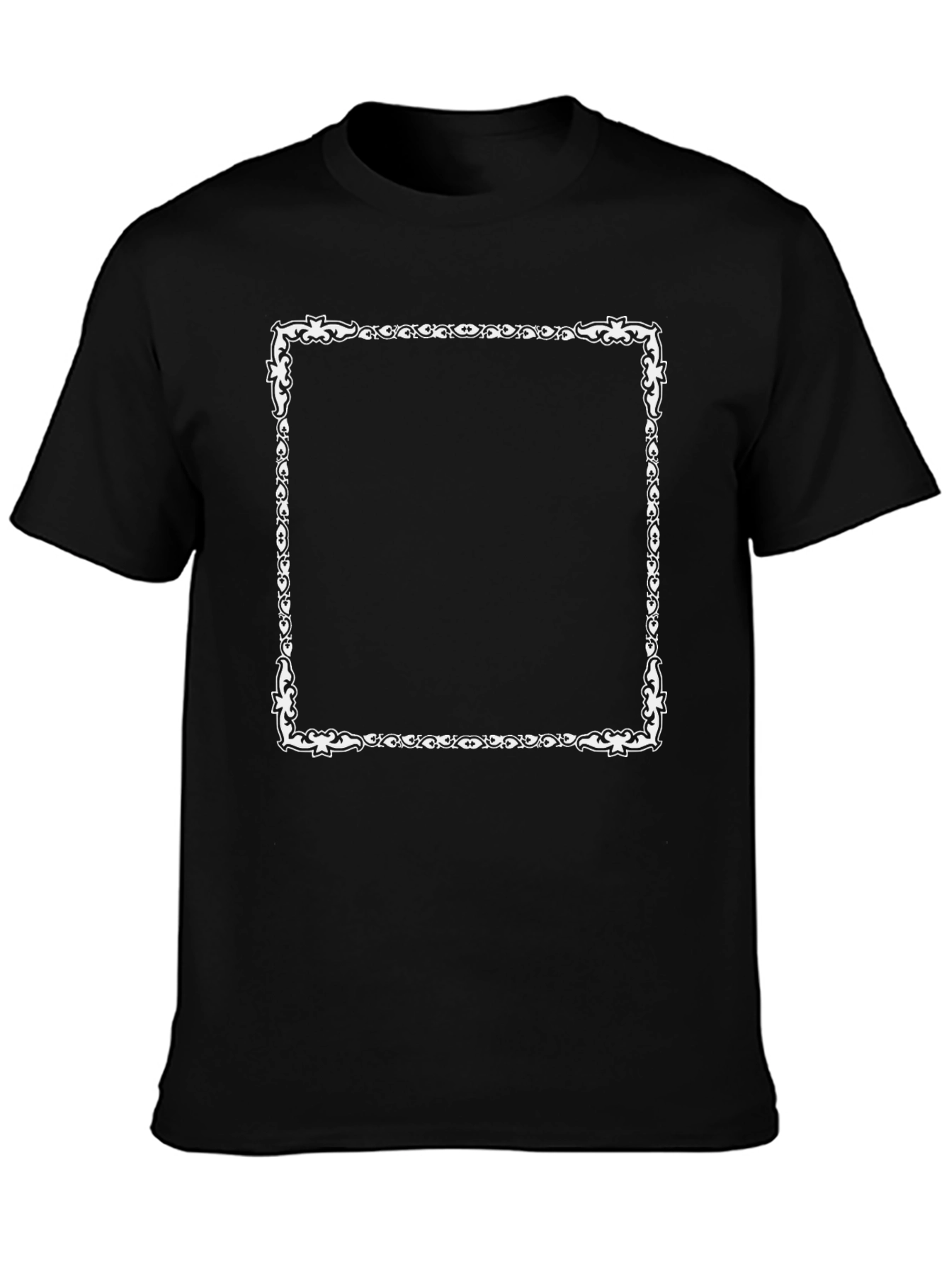 Black T-Shirt with Ornamental Square