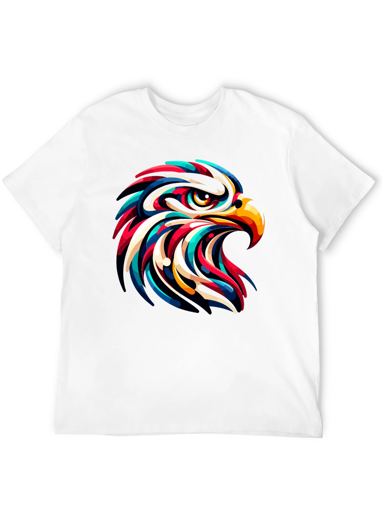 Abstract Eagle Head Graphic Black T-Shirt