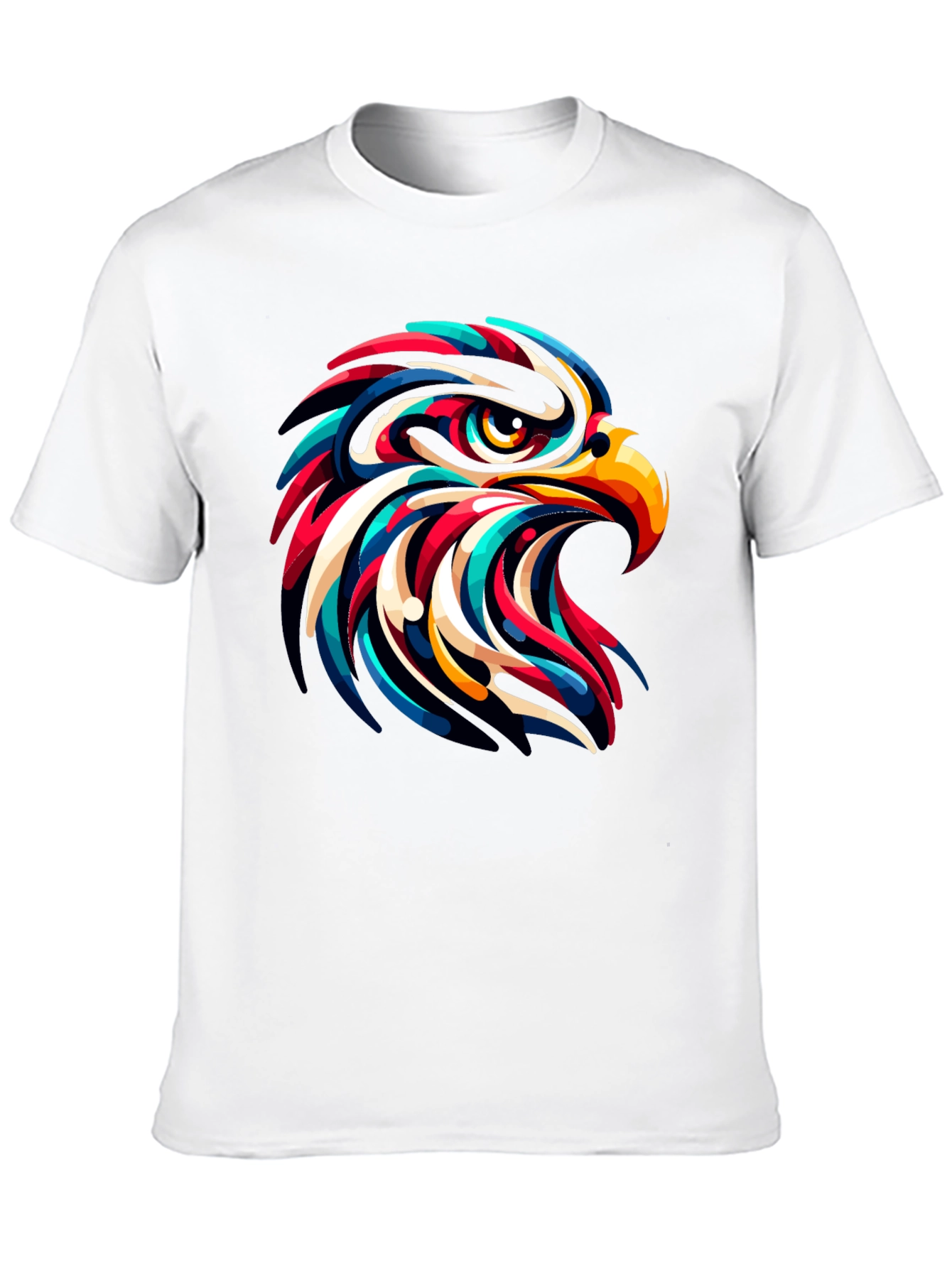 Abstract Eagle Head Graphic Black T-Shirt