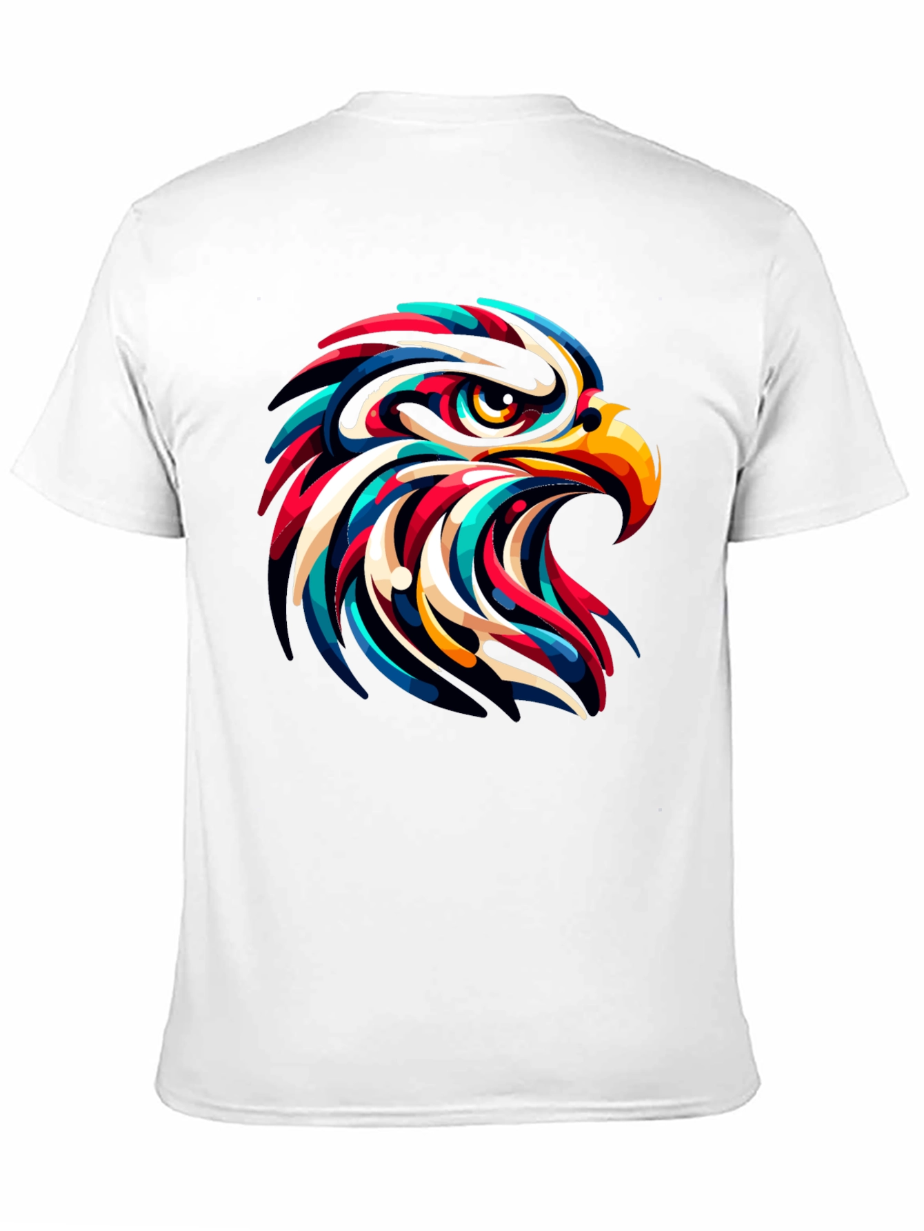 Abstract Eagle Head Graphic Black T-Shirt