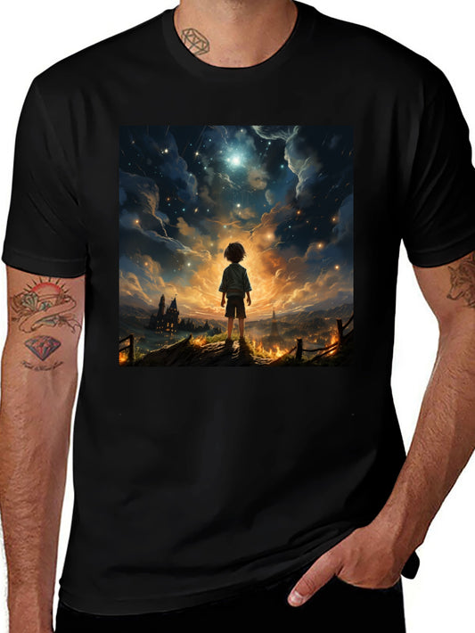 Stargazer Graphic Tee - Dreamy Night Scene