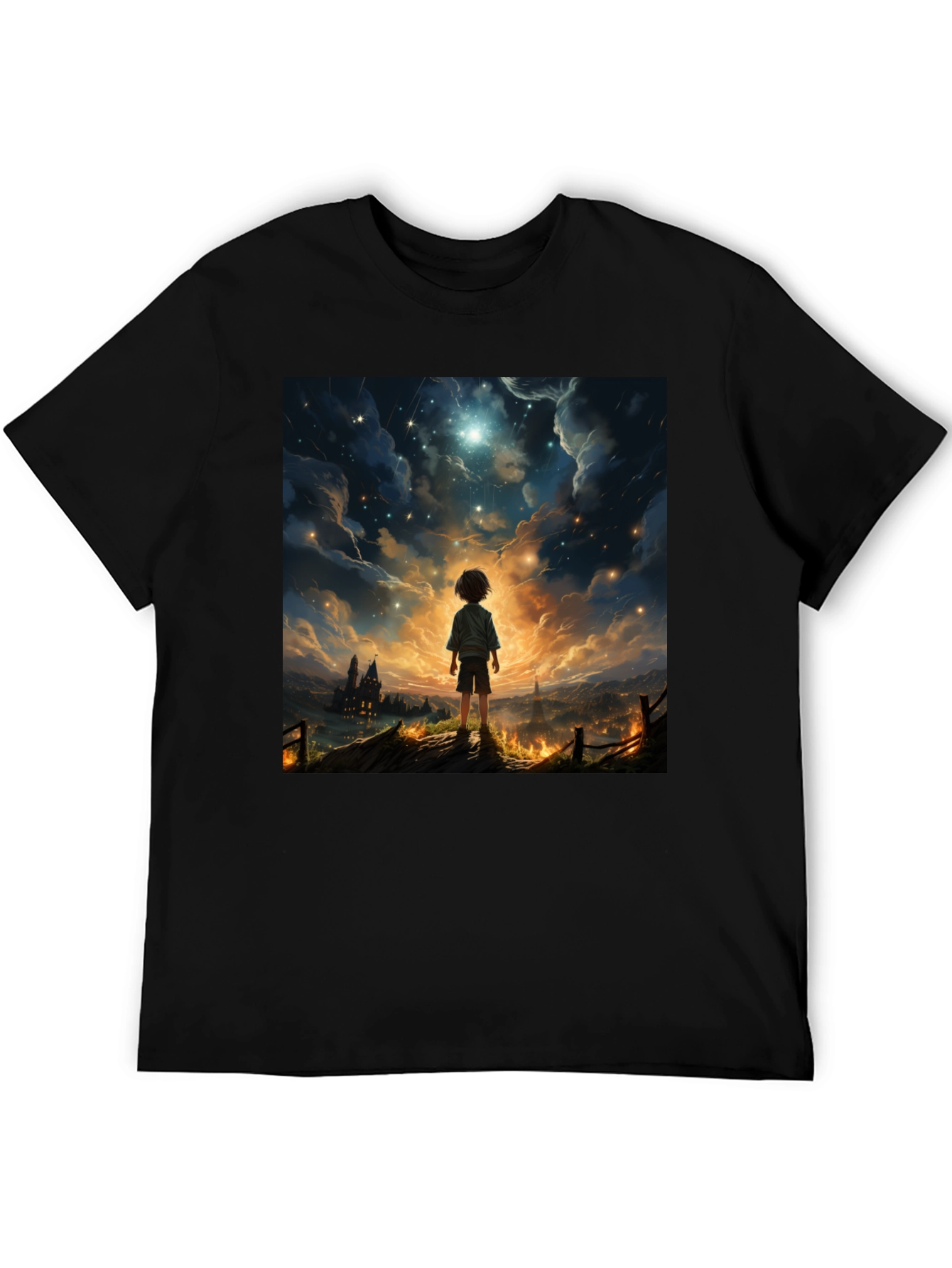 Stargazer Graphic Tee - Dreamy Night Scene
