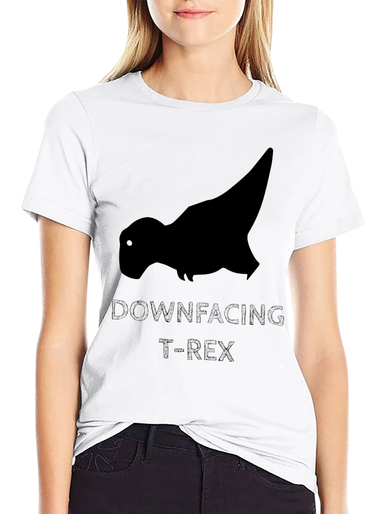 Downfacing T-Rex Black Graphic Tee