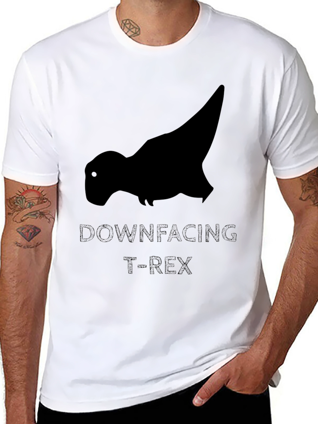Downfacing T-Rex Black Graphic Tee