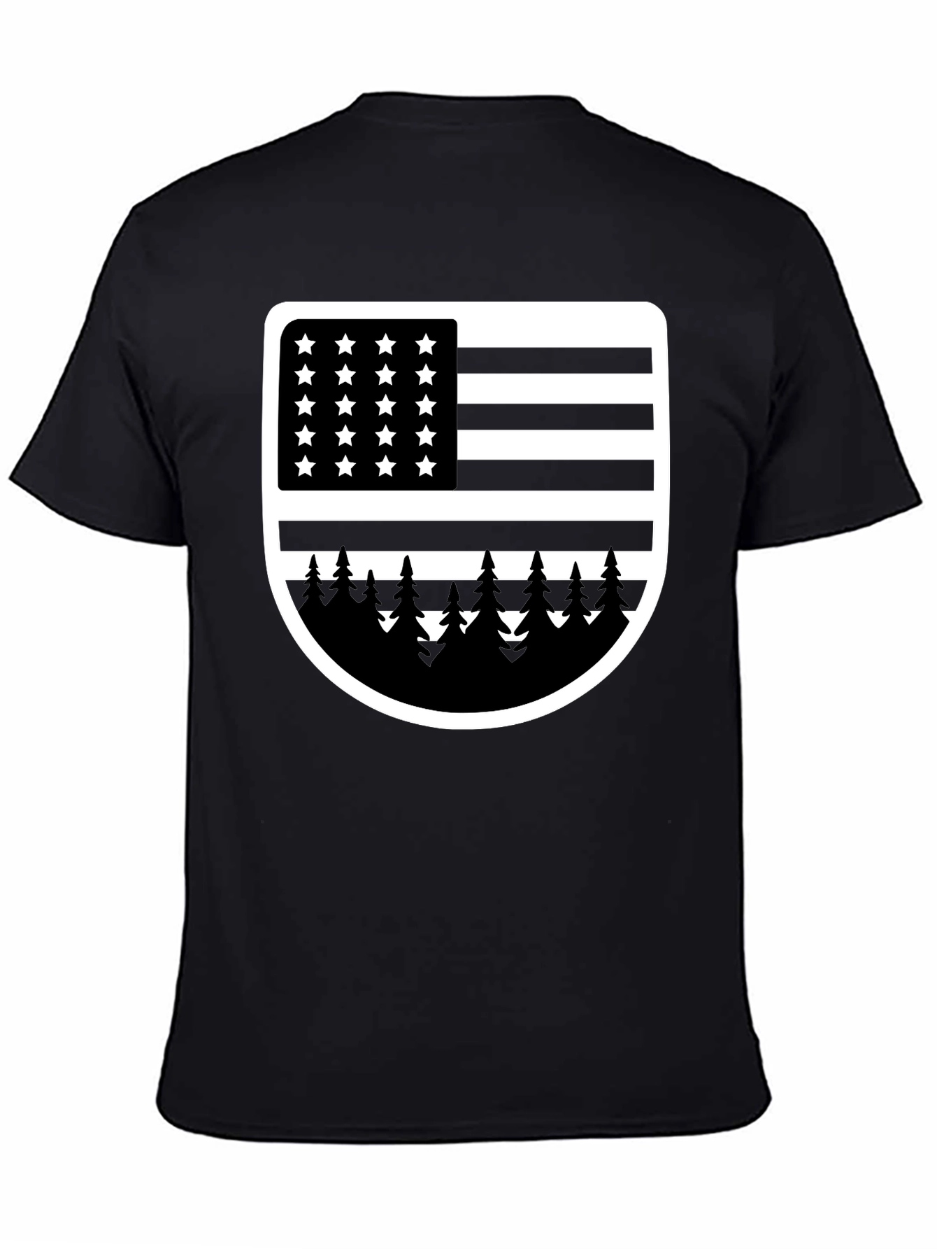 American Flag Tree Graphic T-Shirt