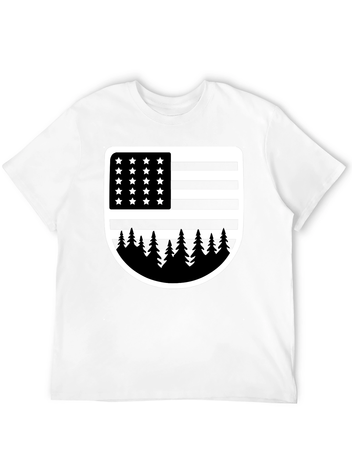 American Flag Tree Graphic T-Shirt