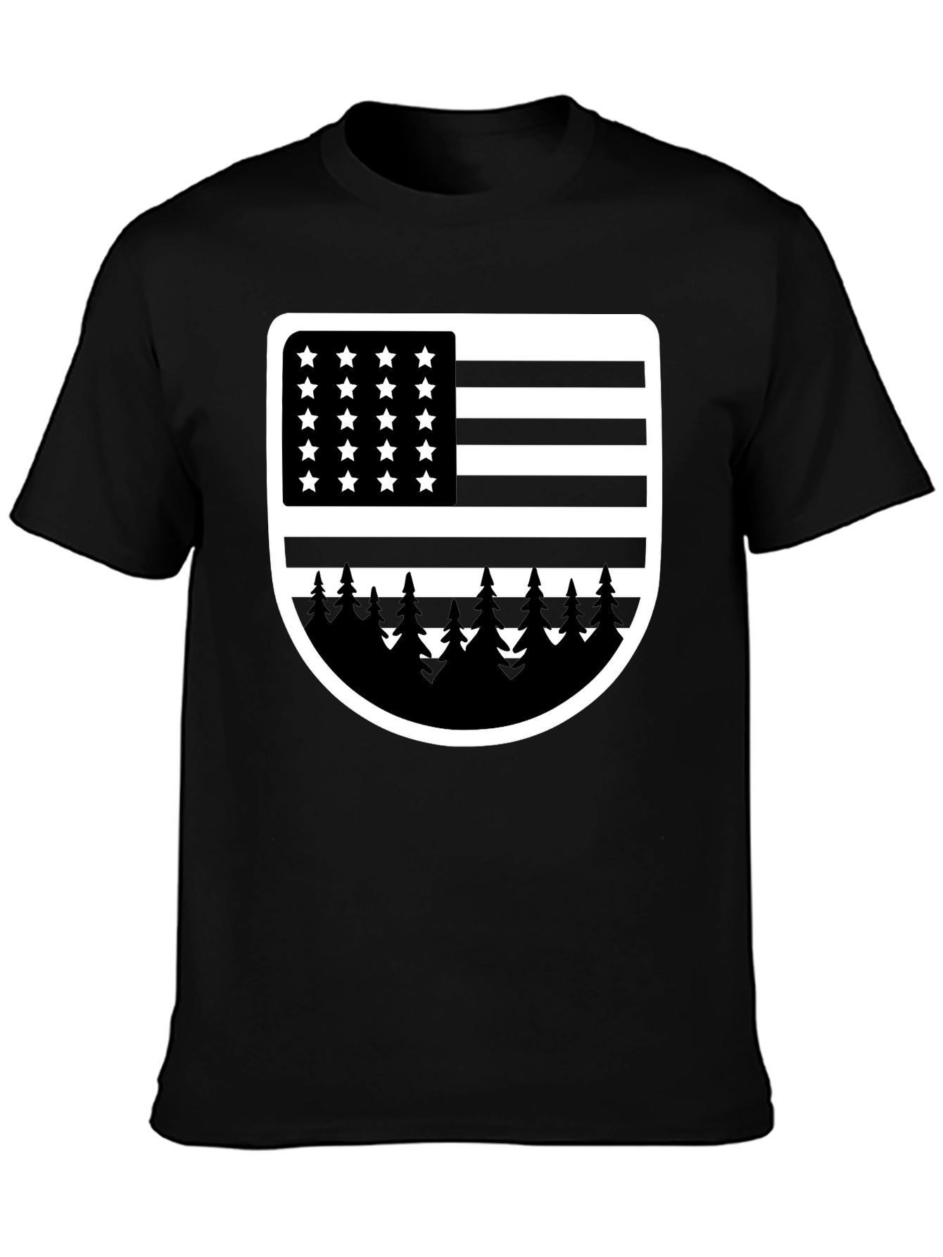 American Flag Tree Graphic T-Shirt