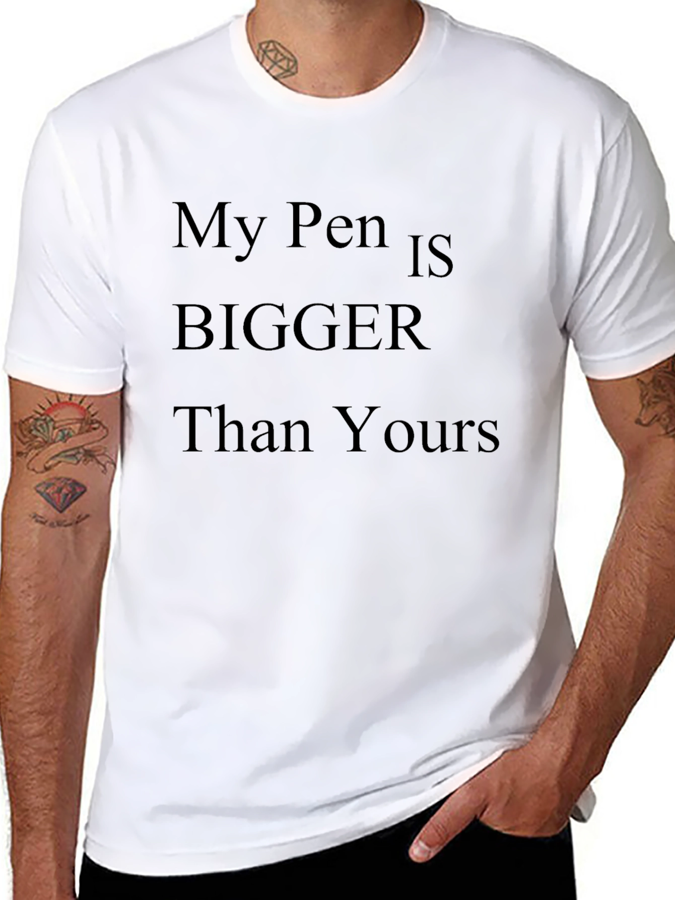 Funny Mens T-Shirt: My Pen Is Bigger Than Yours