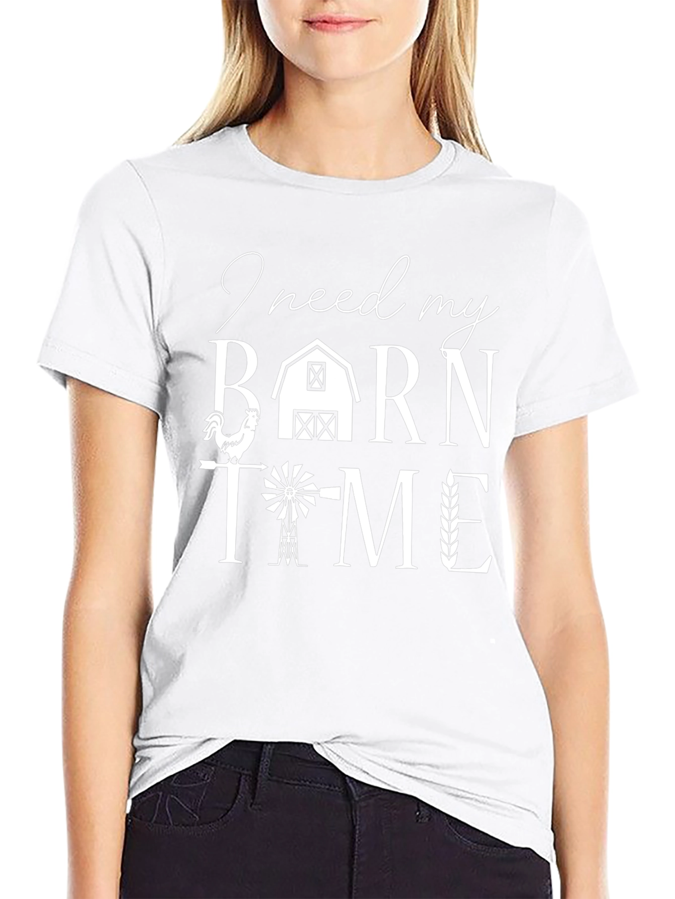 I Need My Barn Time Black Graphic T-Shirt