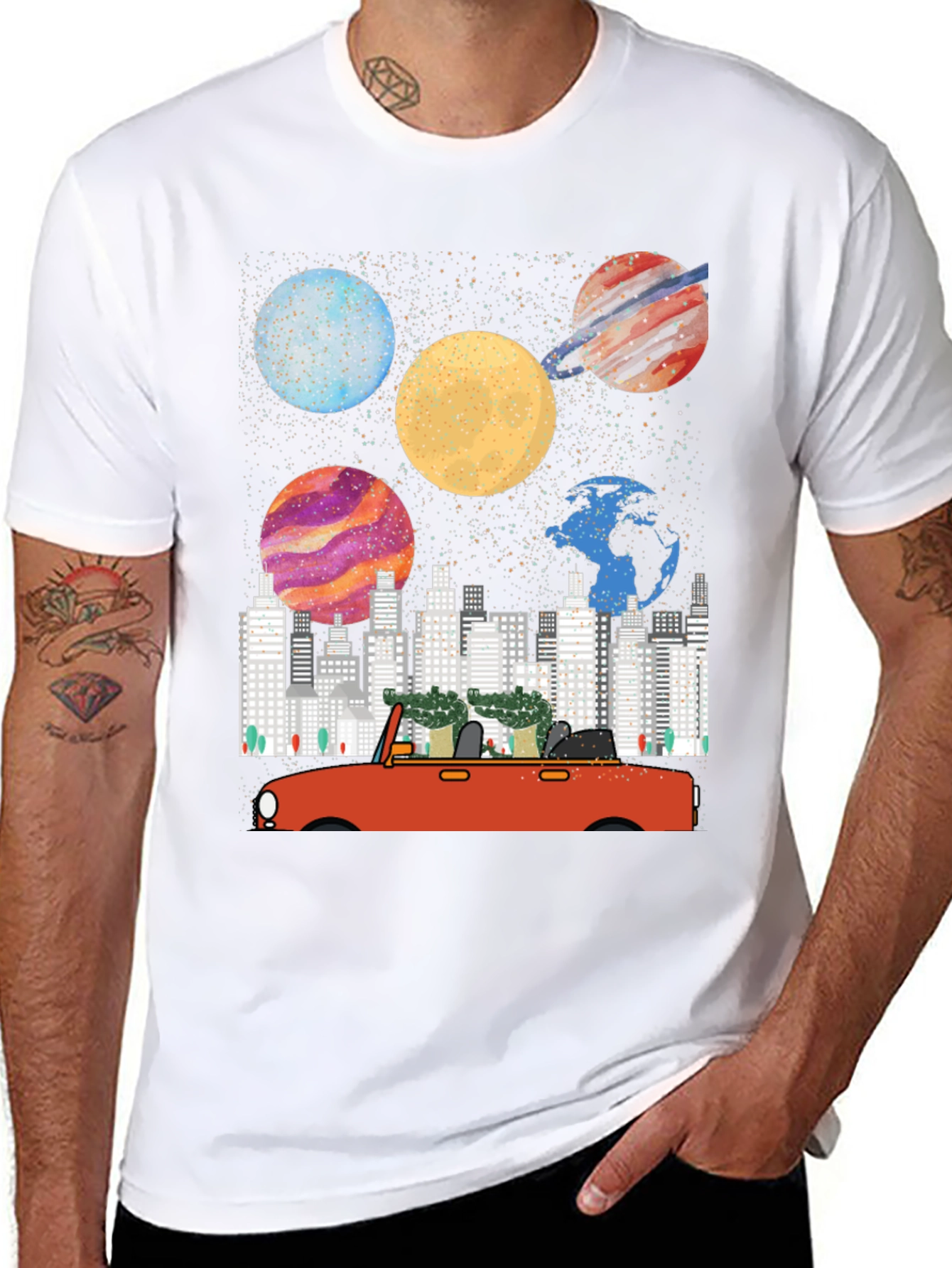 Planet & City Car Ride Graphic Tee