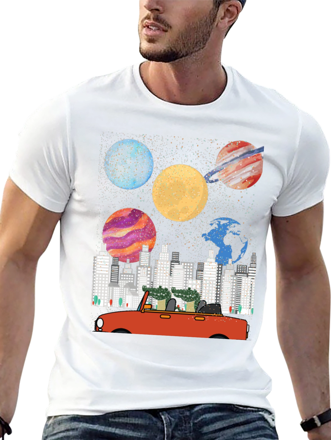 Planet & City Car Ride Graphic Tee