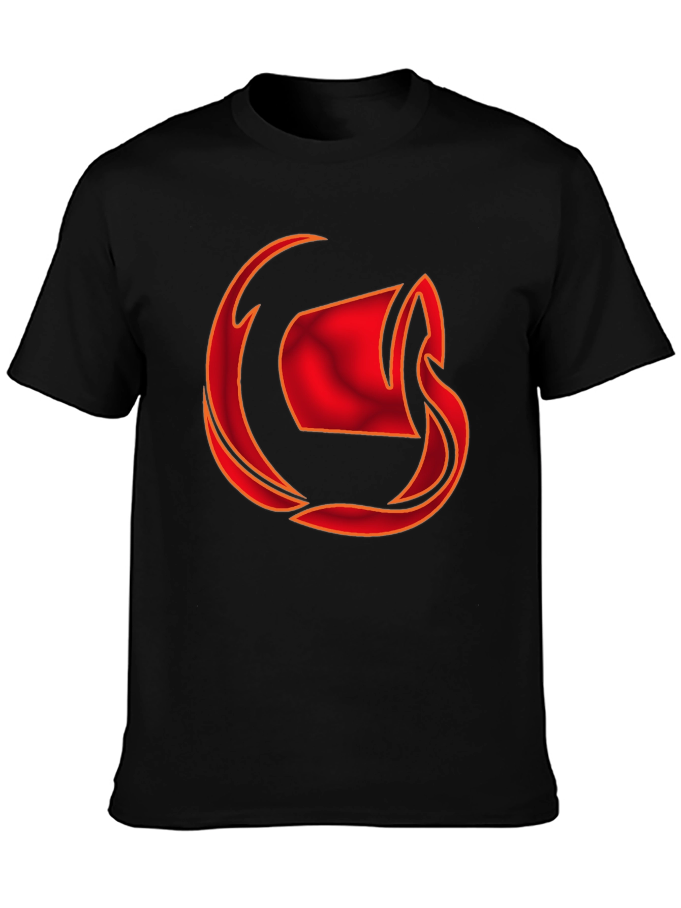 Mens Black T-Shirt with Red Graphic Design