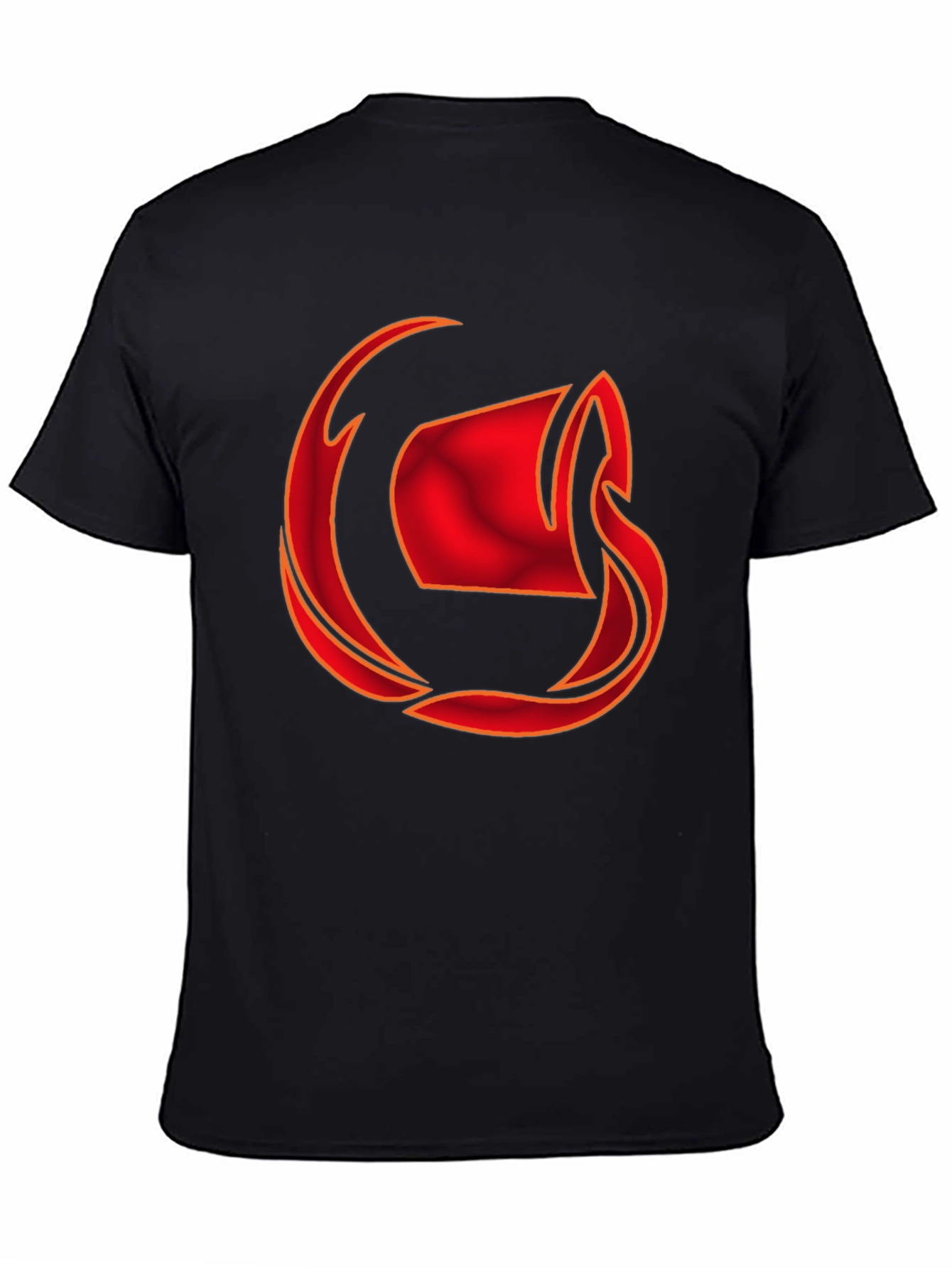 Mens Black T-Shirt with Red Graphic Design
