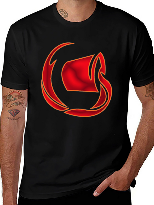 Mens Black T-Shirt with Red Graphic Design