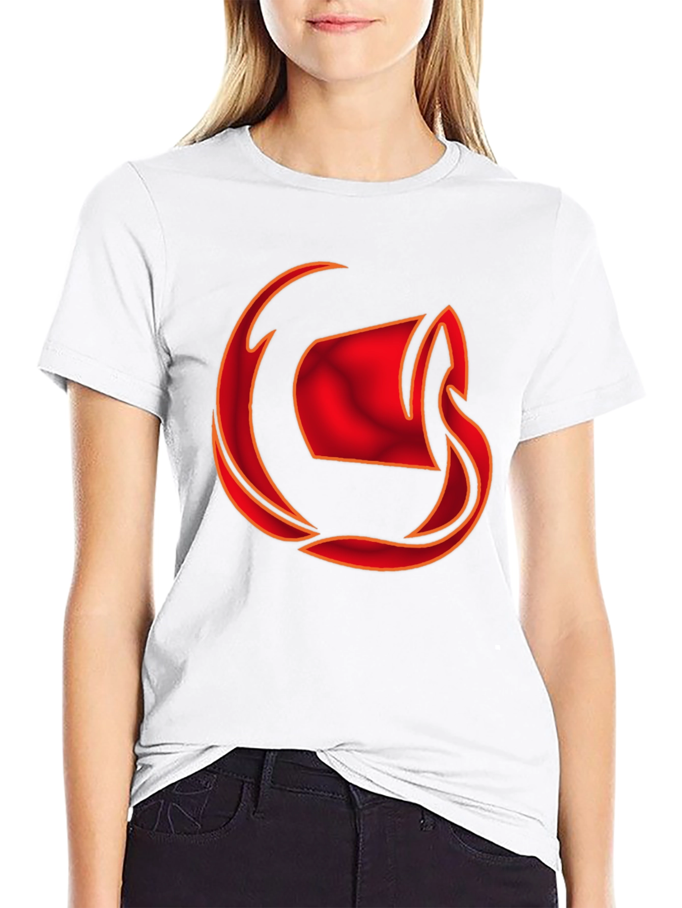 Mens Black T-Shirt with Red Graphic Design