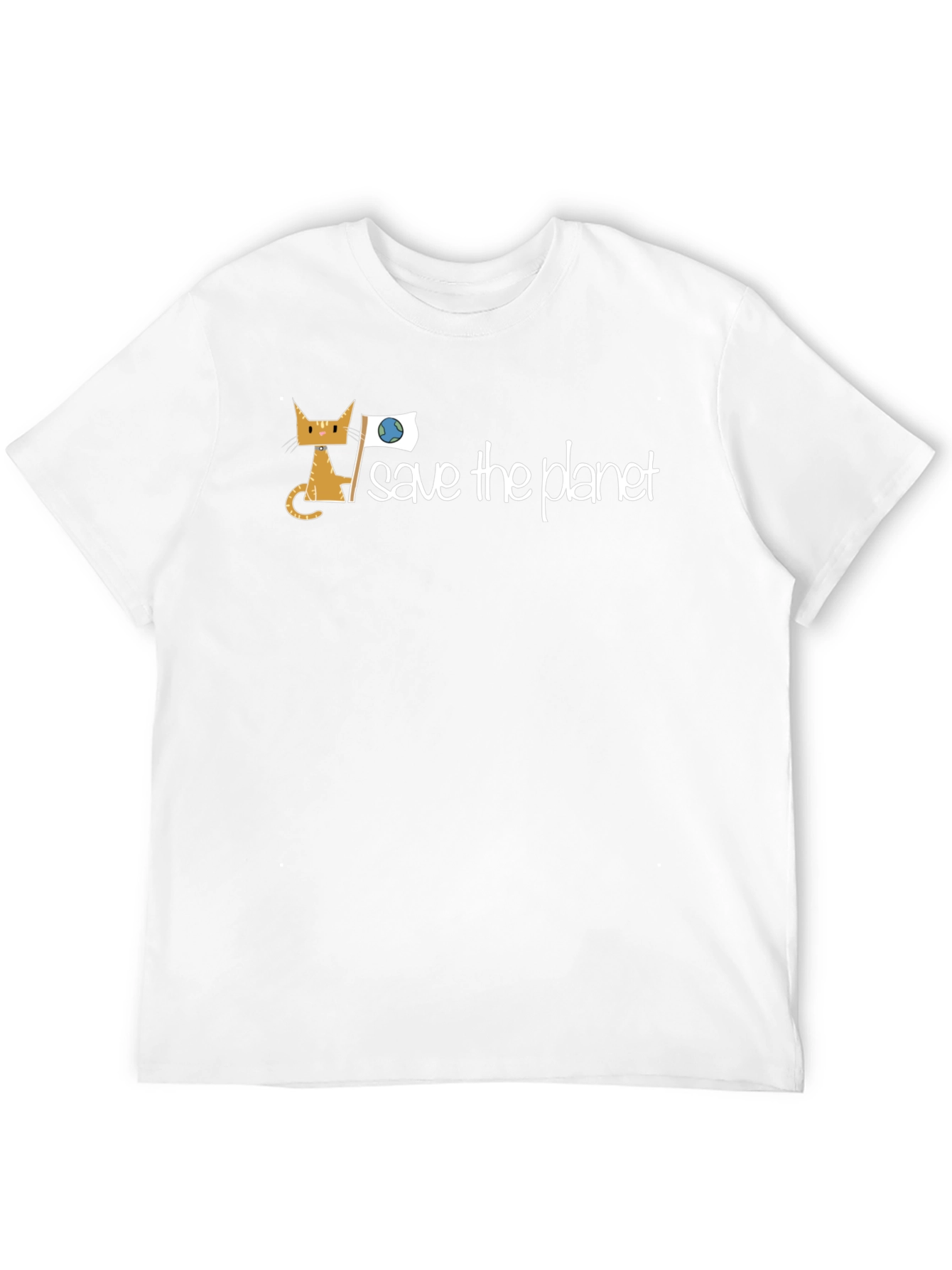 Save the Planet Cat T-Shirt - Environmental Awareness Tee