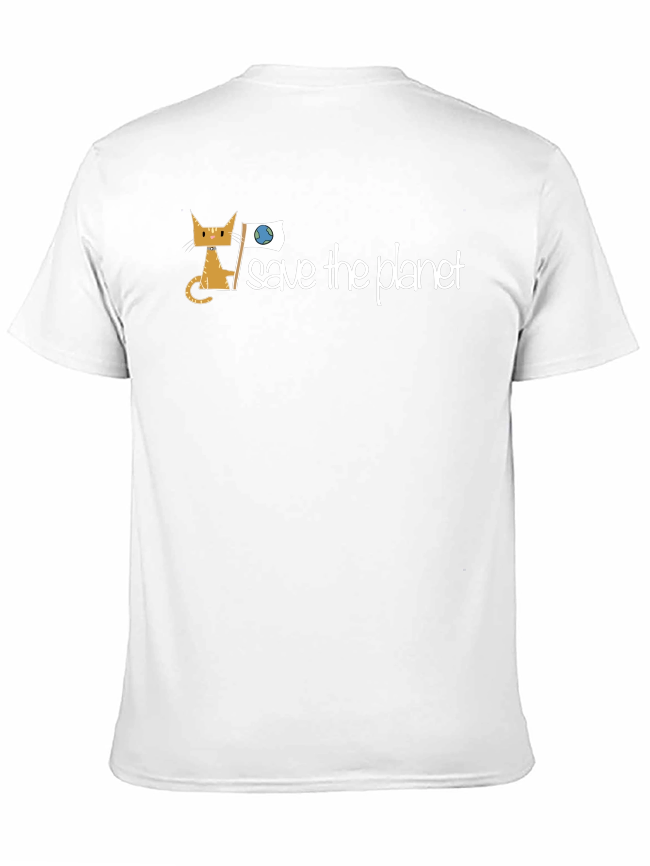 Save the Planet Cat T-Shirt - Environmental Awareness Tee
