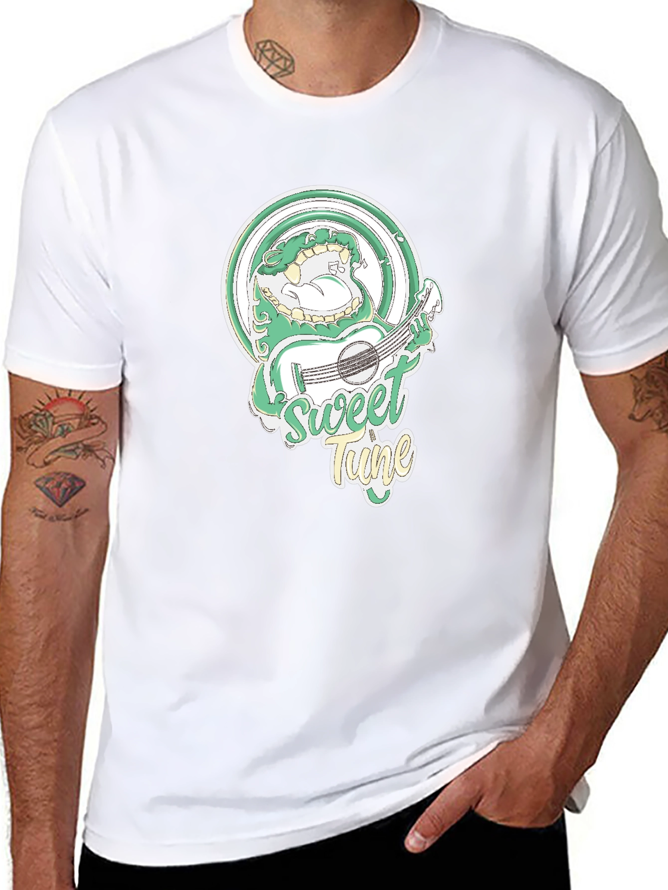 Sweet Tune Graphic Tee - Black Cotton Blend