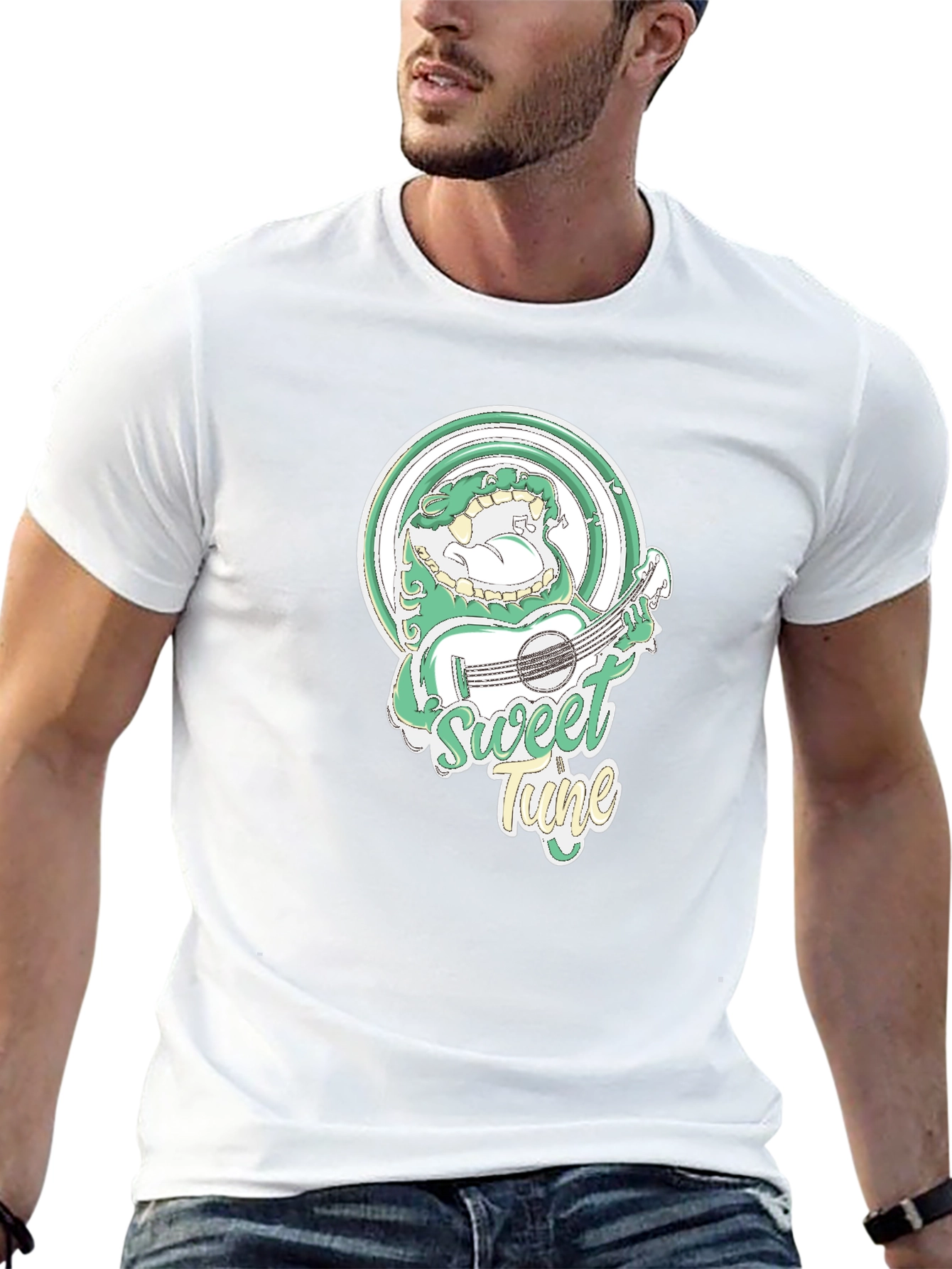 Sweet Tune Graphic Tee - Black Cotton Blend