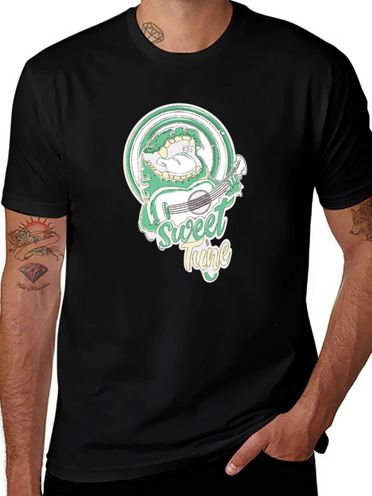 Sweet Tune Graphic Tee - Black Cotton Blend