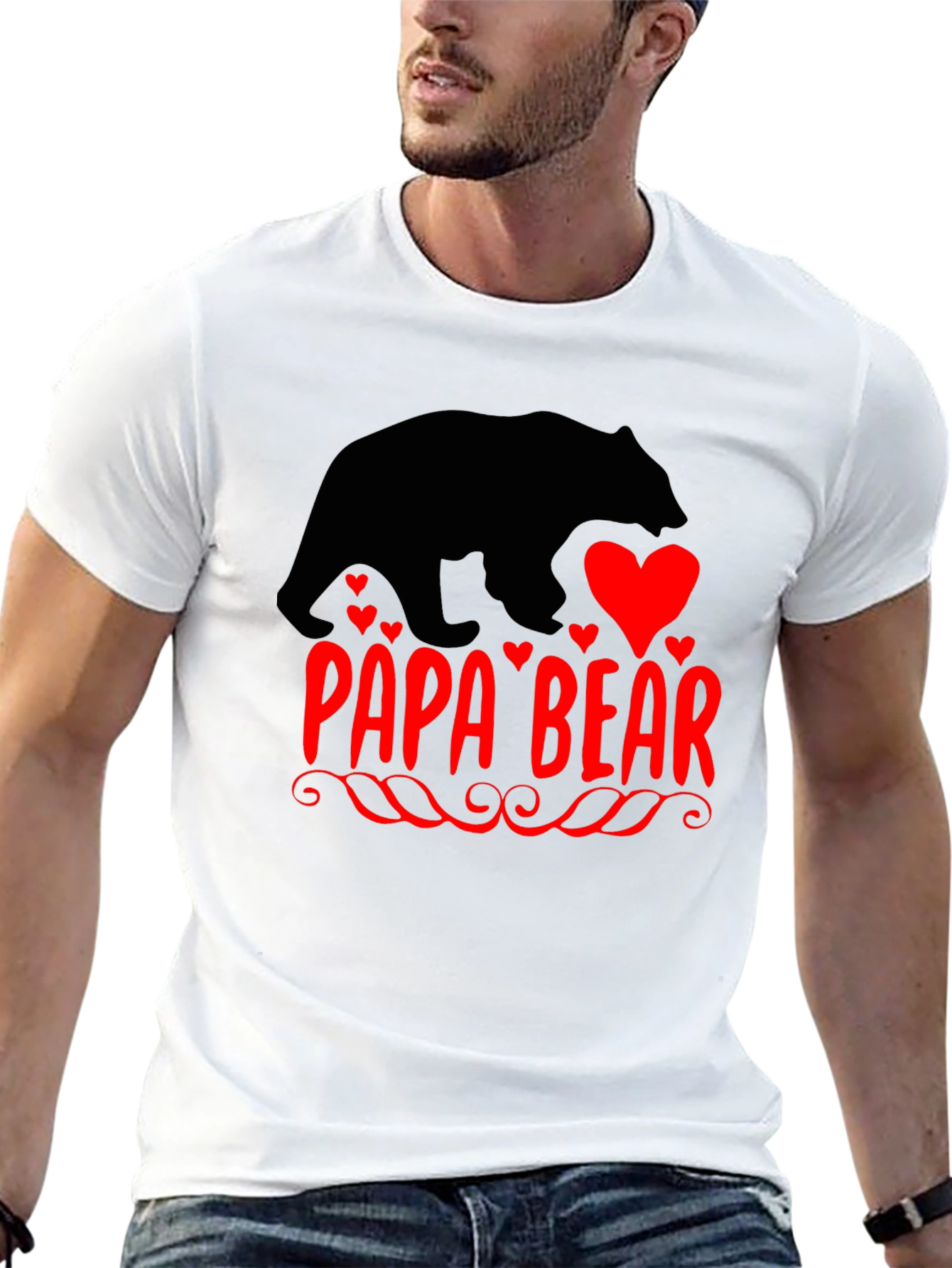 Papa Bear T-Shirt - Black Tee with Bear Graphic