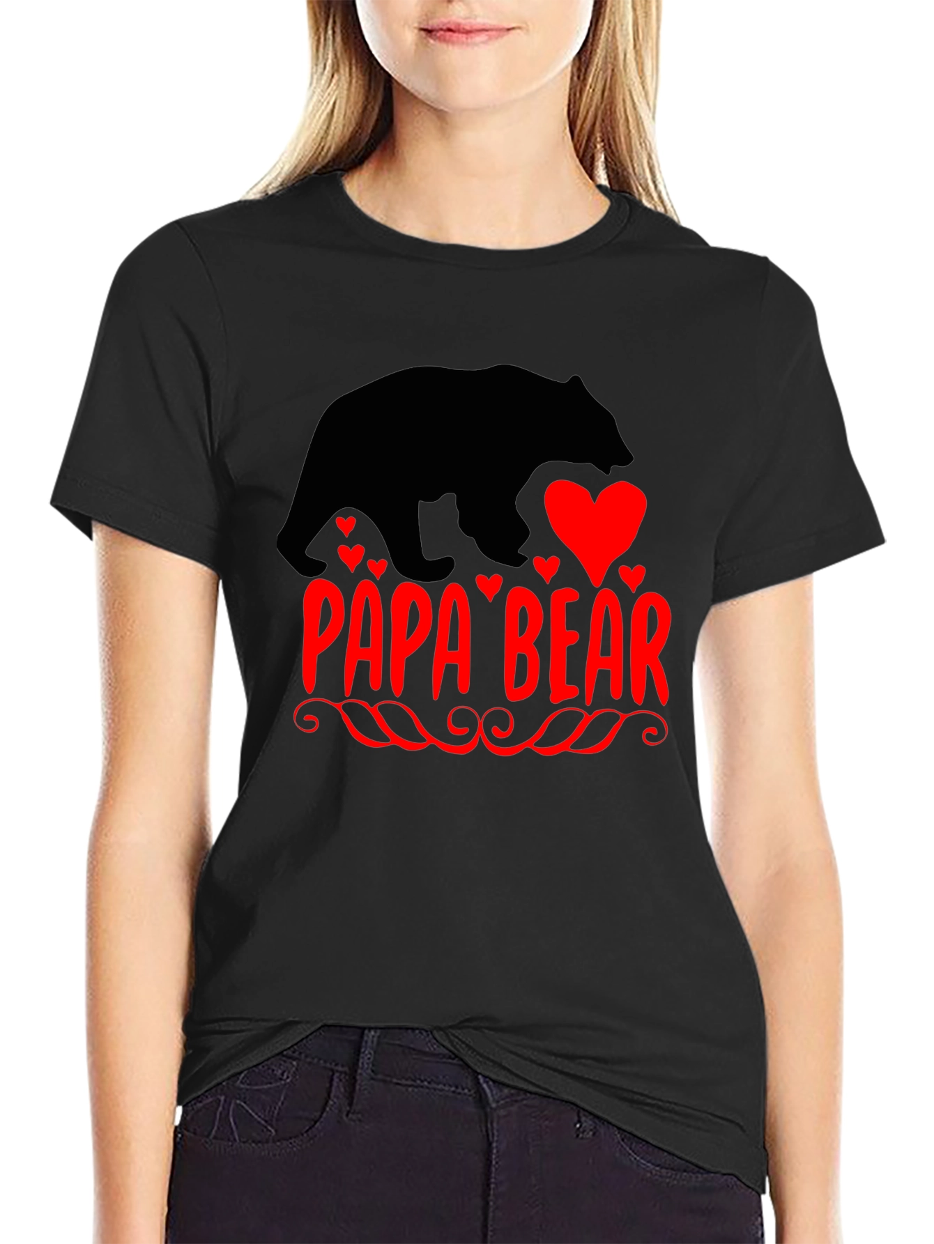 Papa Bear T-Shirt - Black Tee with Bear Graphic
