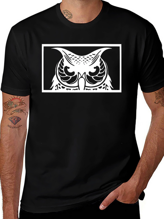 Owl Graphic T-Shirt - Black Cotton Tee