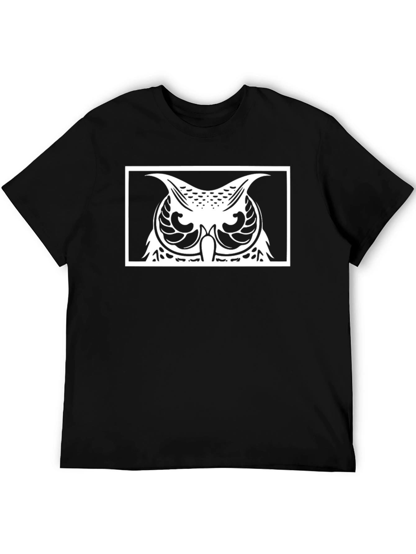 Owl Graphic T-Shirt - Black Cotton Tee