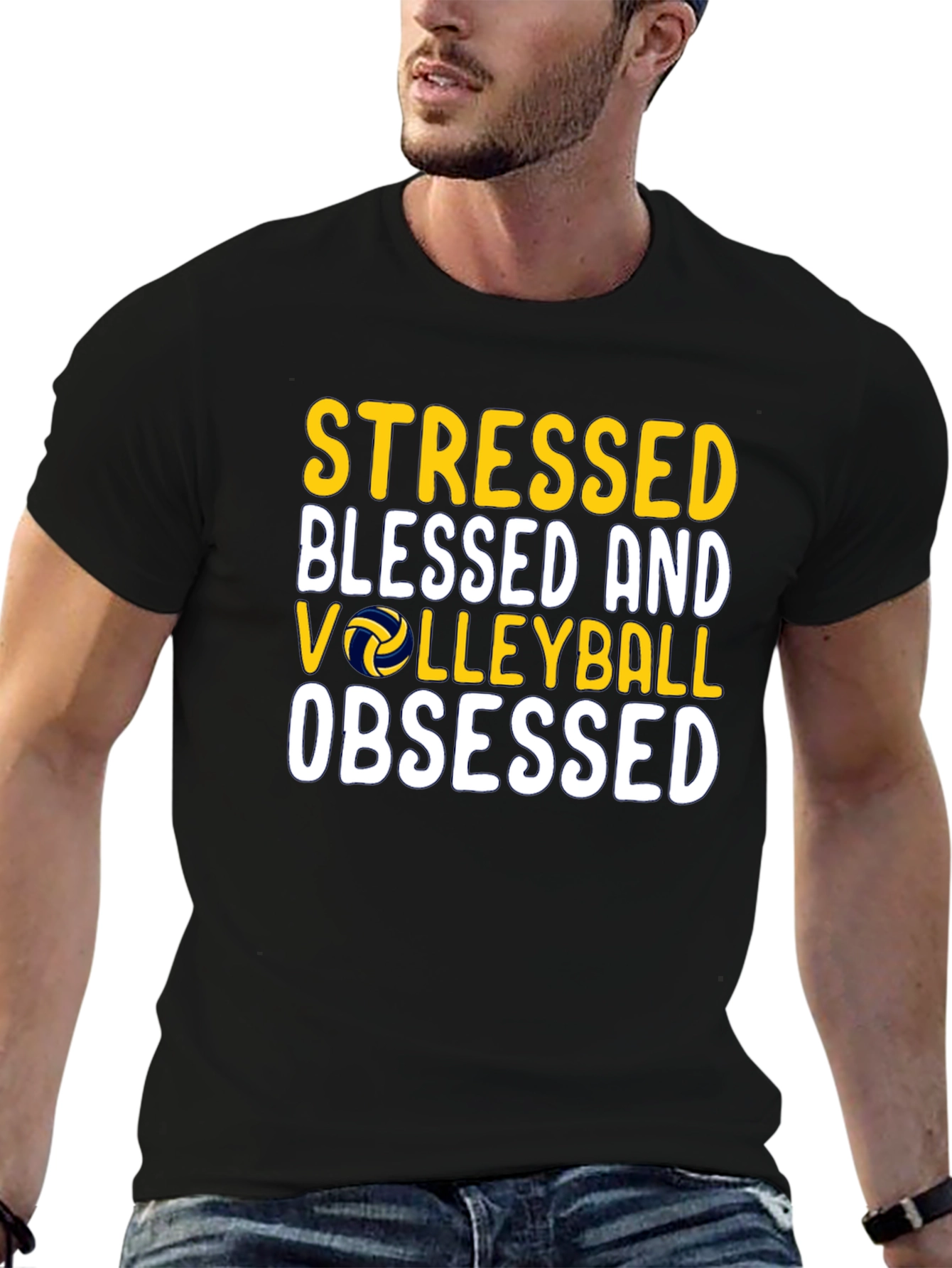 Stressed Blessed Volleyball Obsessed T-Shirt