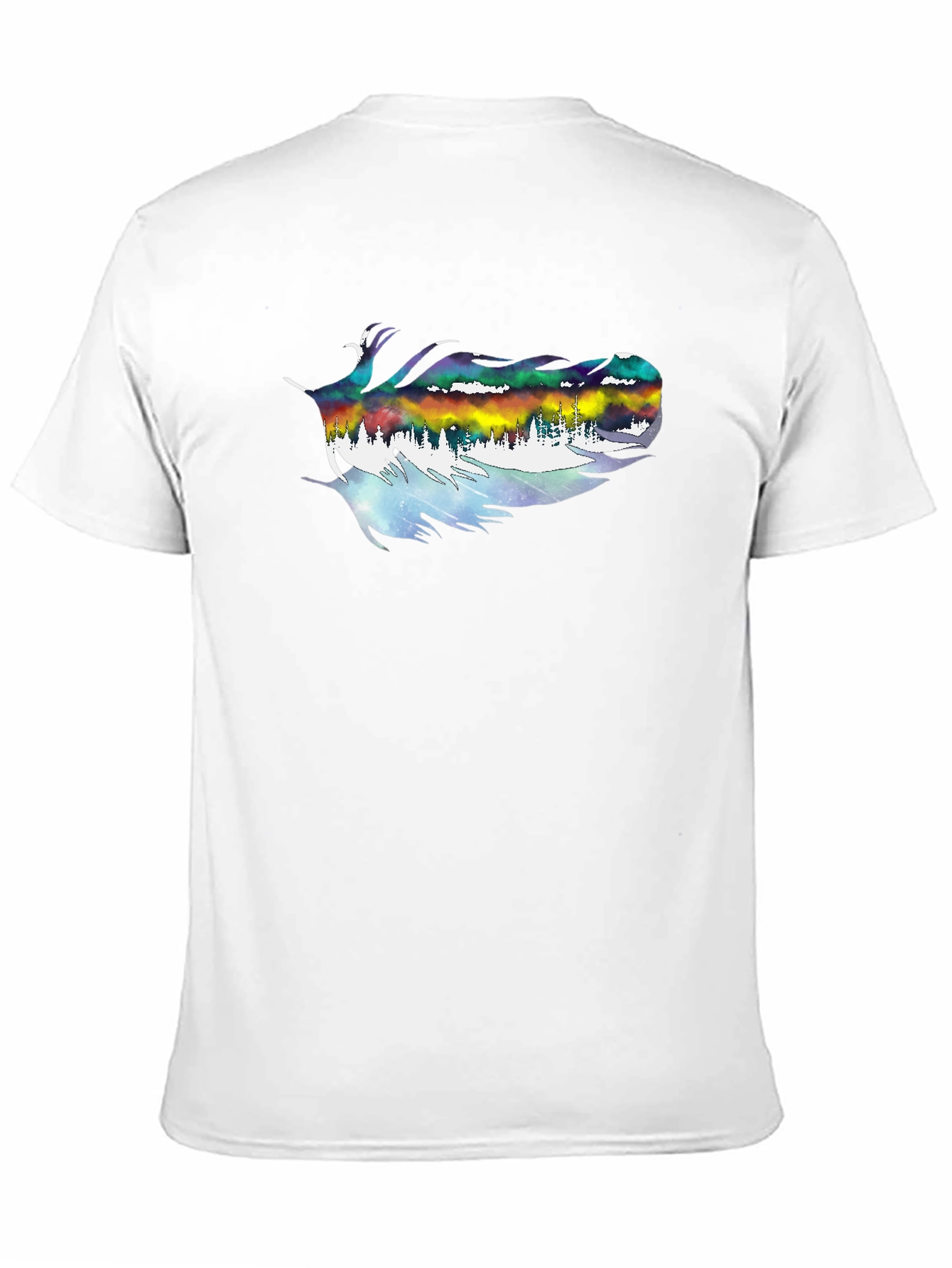Aurora Feather Graphic Tee - Mens Black T-Shirt