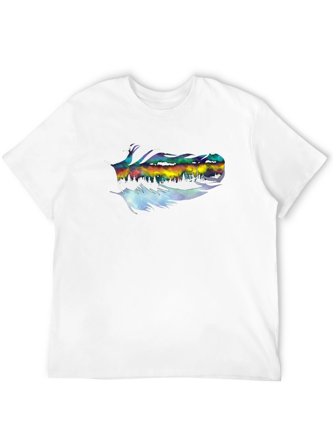 Aurora Feather Graphic Tee - Mens Black T-Shirt