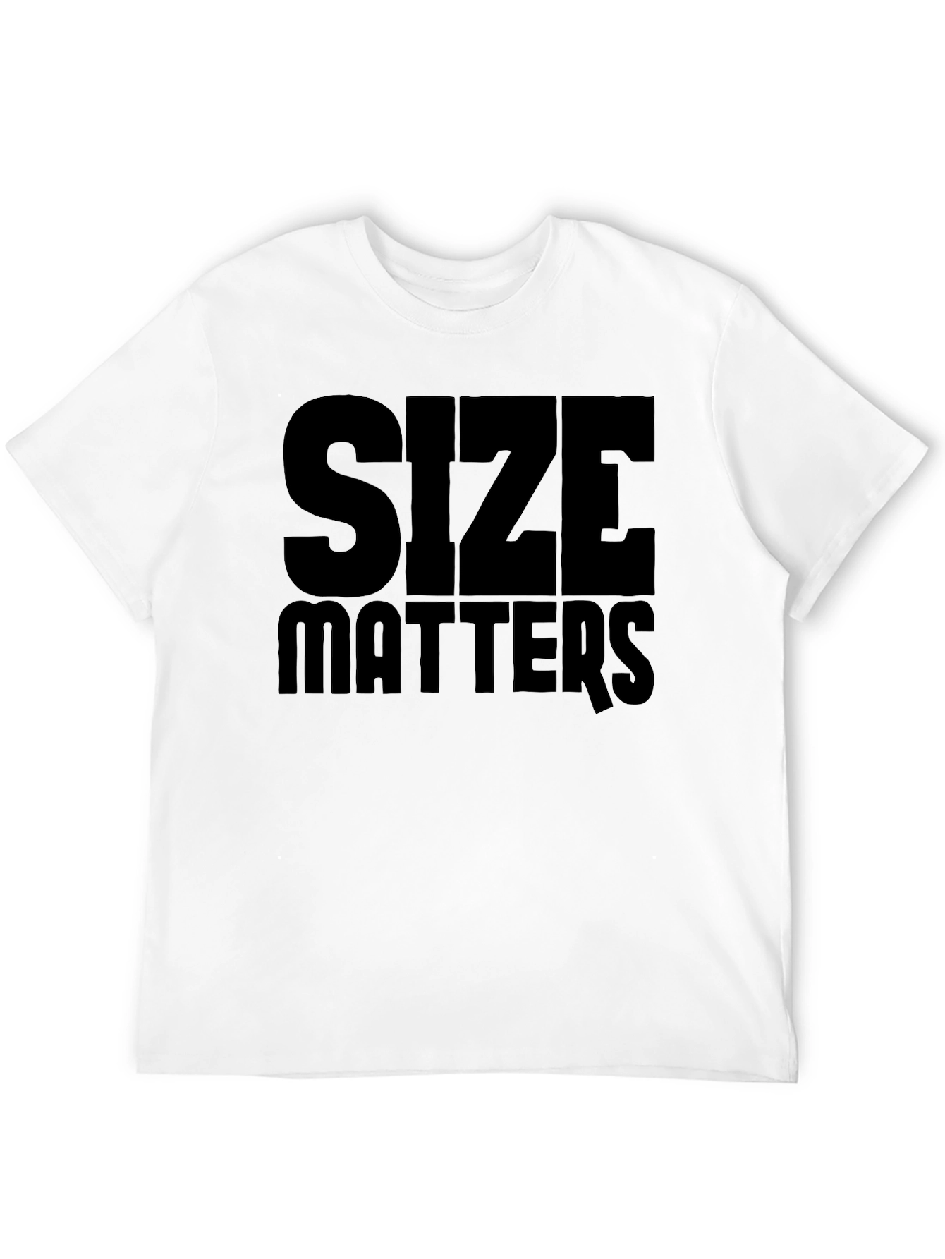 Size Matters Black Graphic T-Shirt Mens
