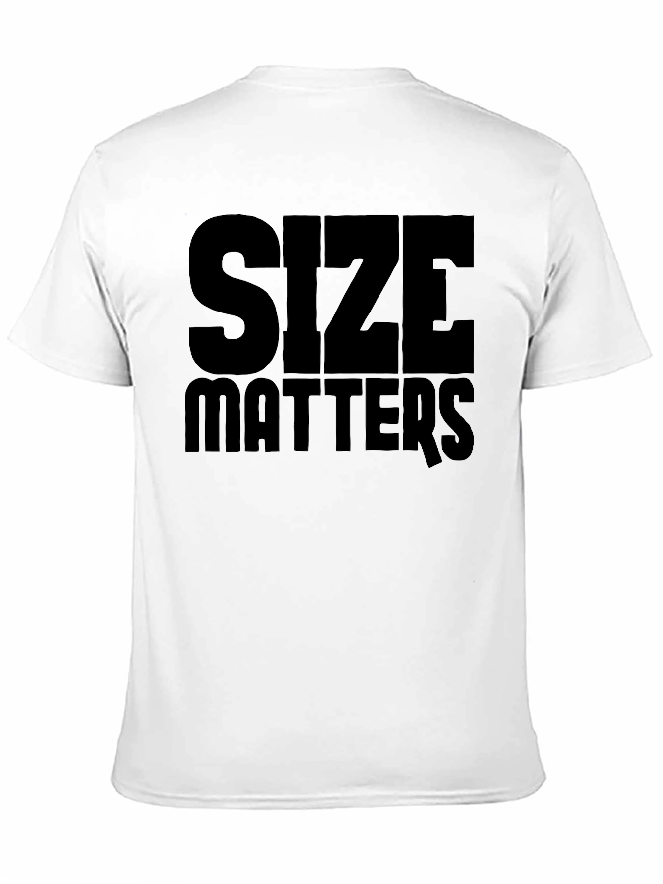Size Matters Black Graphic T-Shirt Mens