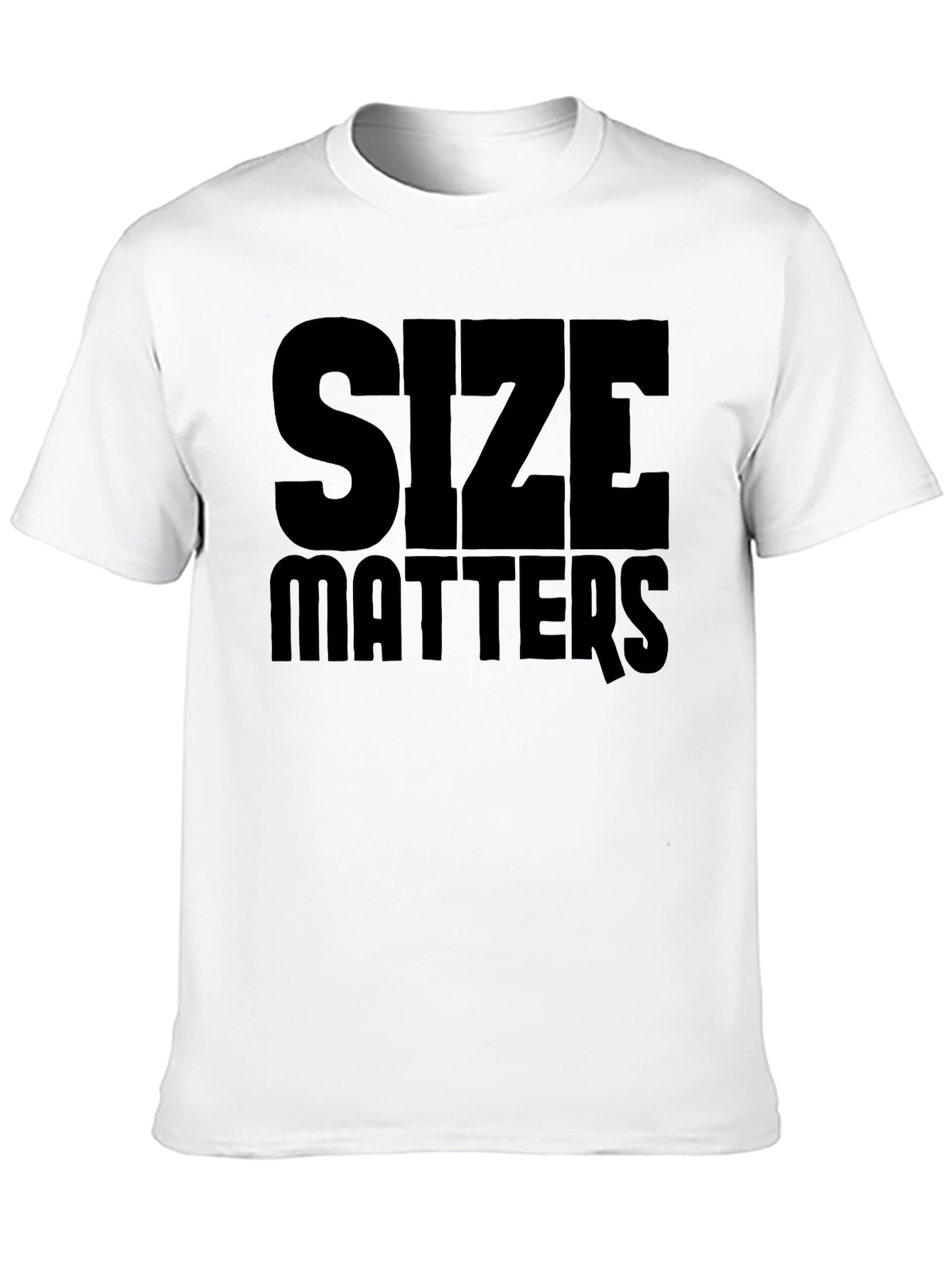 Size Matters Black Graphic T-Shirt Mens