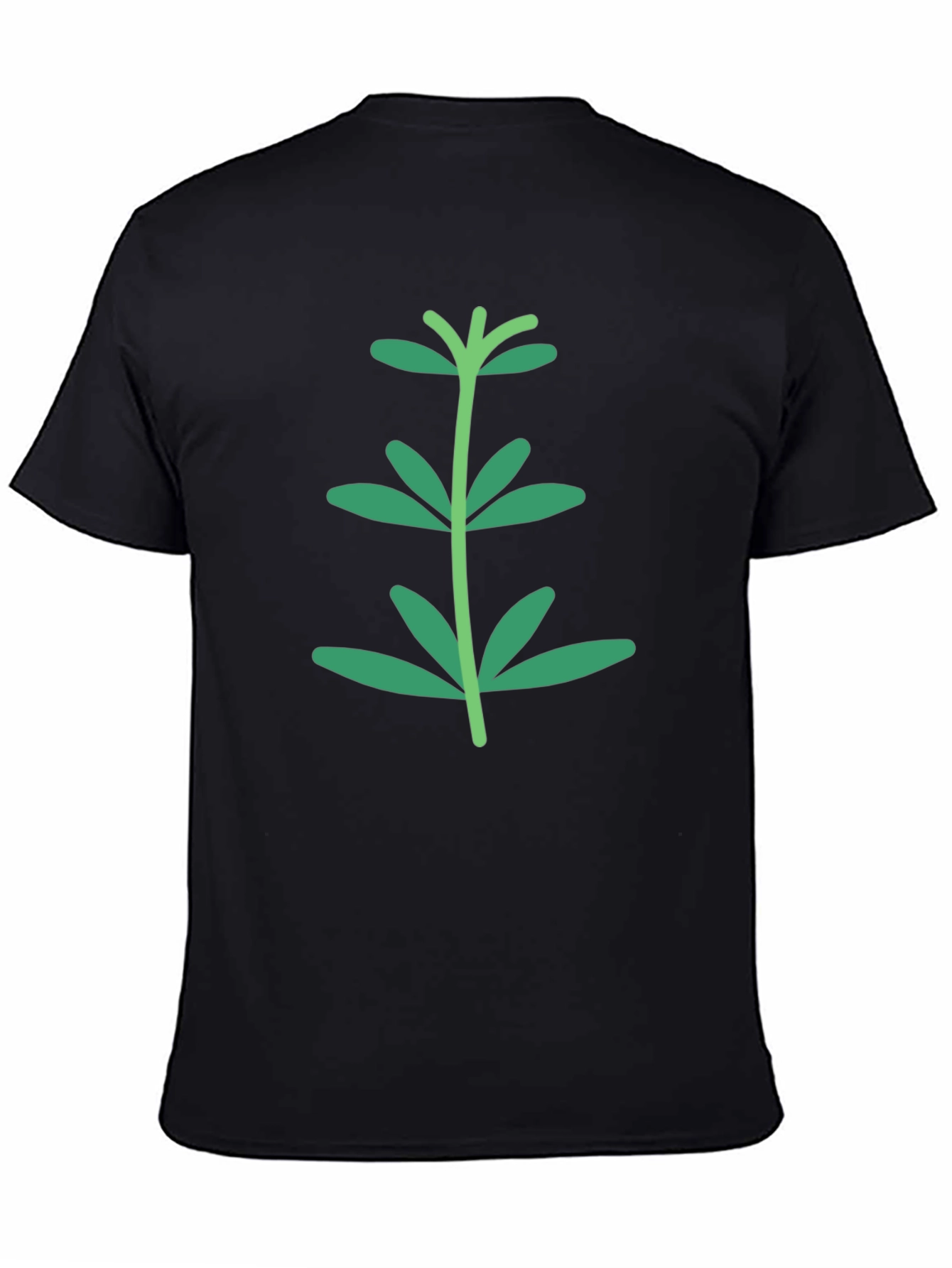 Green Sprout Graphic Black T-Shirt