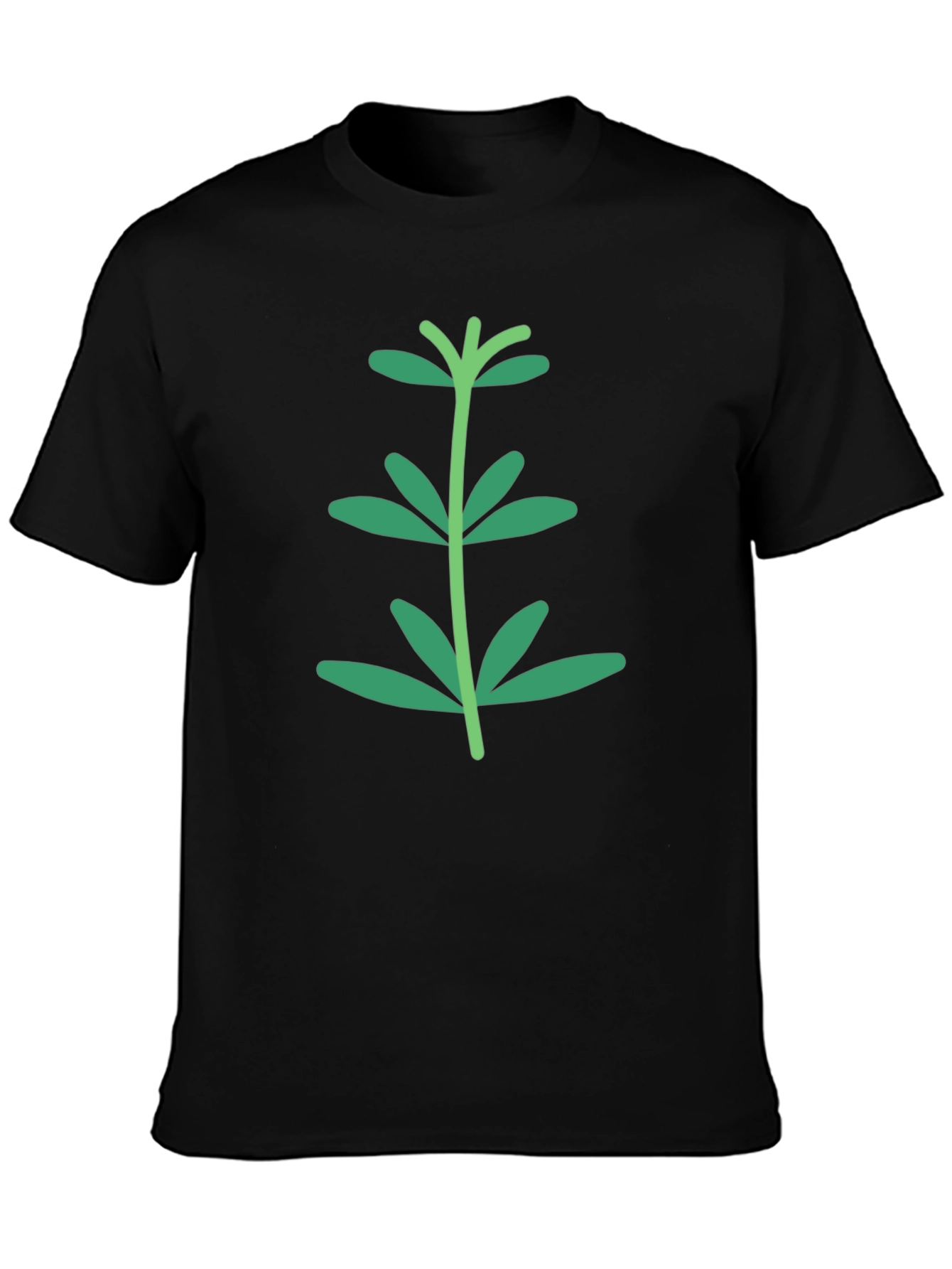 Green Sprout Graphic Black T-Shirt