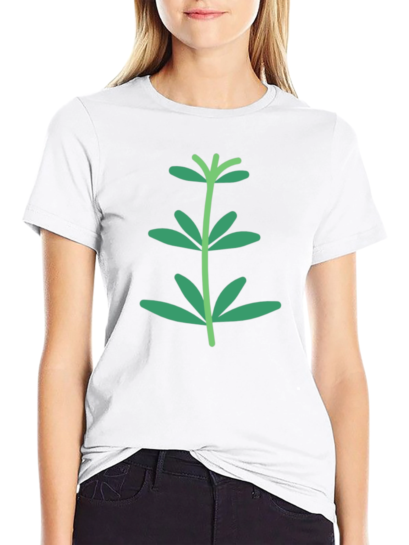 Green Sprout Graphic Black T-Shirt