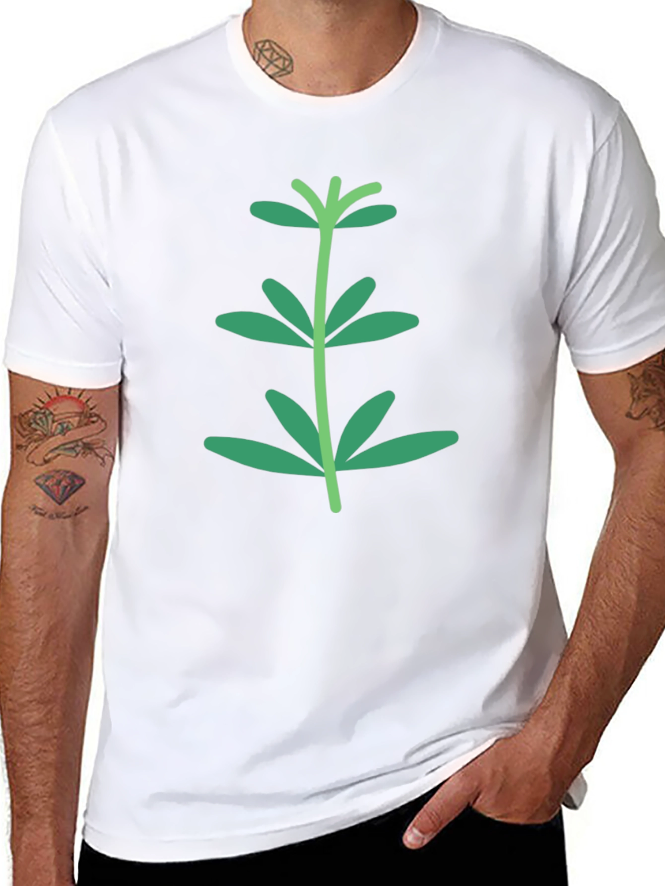 Green Sprout Graphic Black T-Shirt