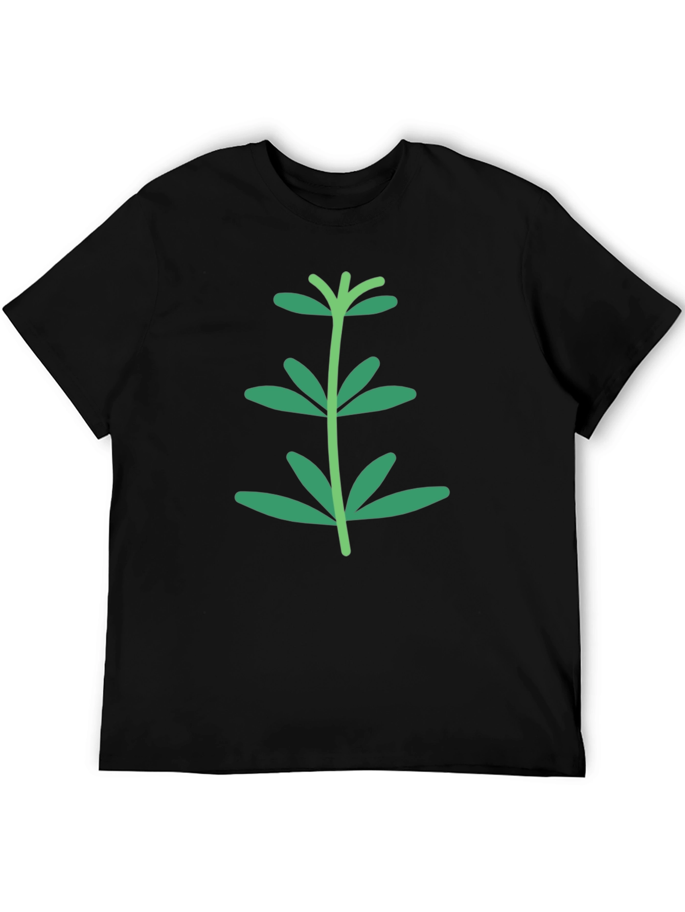 Green Sprout Graphic Black T-Shirt