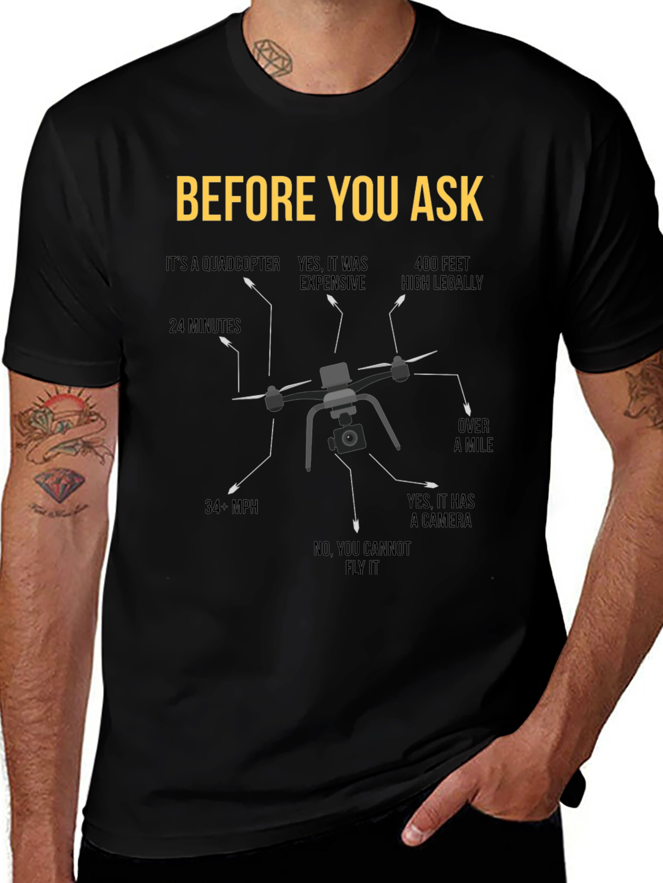 Drone Facts T-Shirt - Funny Pilot Gift