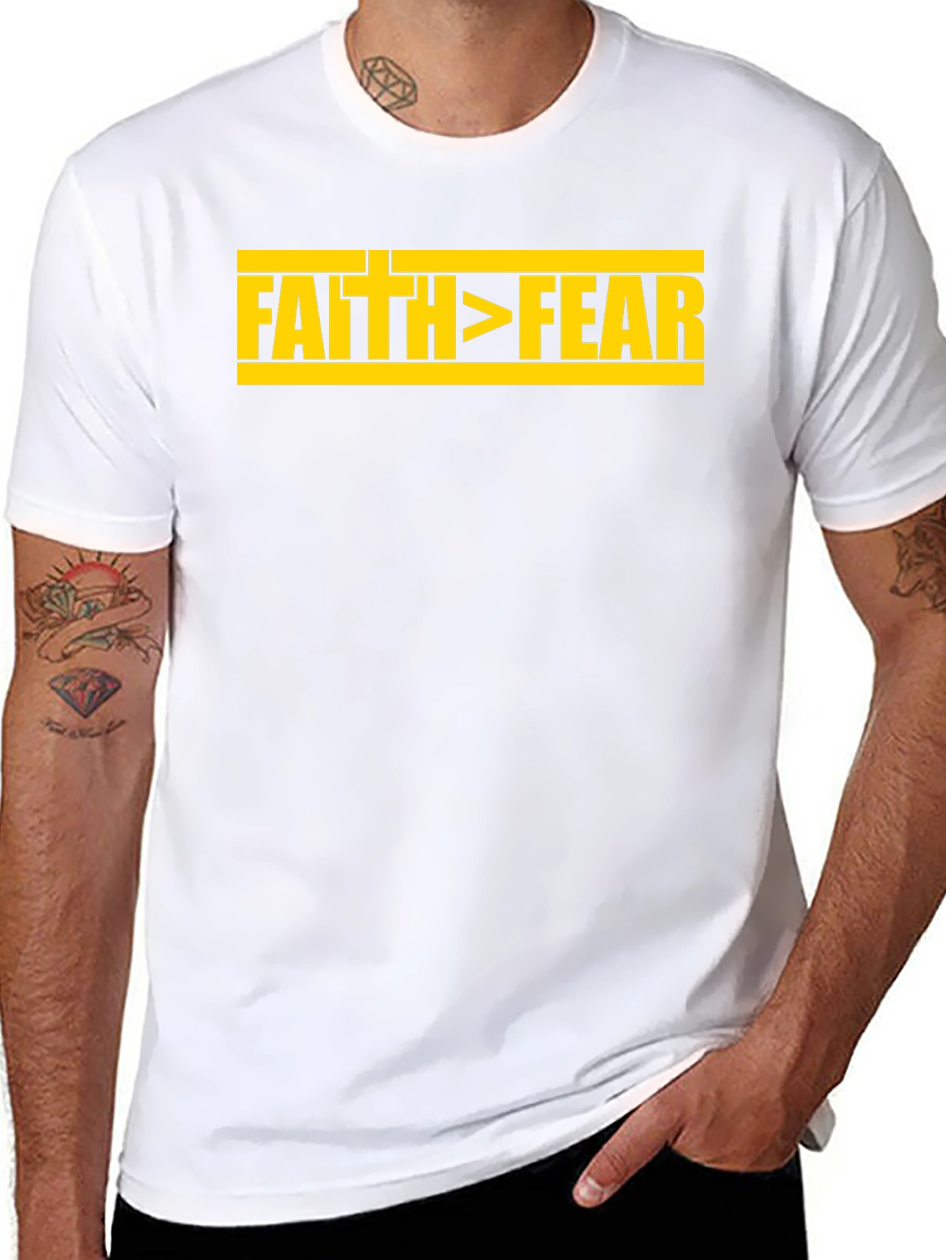 Faith Over Fear Graphic T-Shirt - Christian Inspired Design
