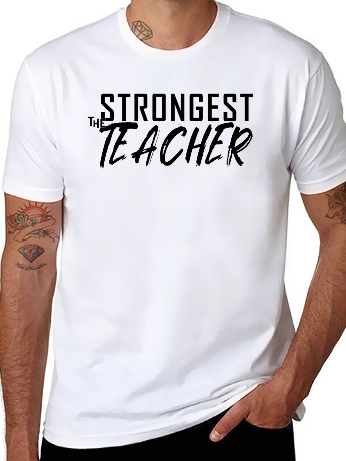 Strongest Teacher Black Graphic Tee