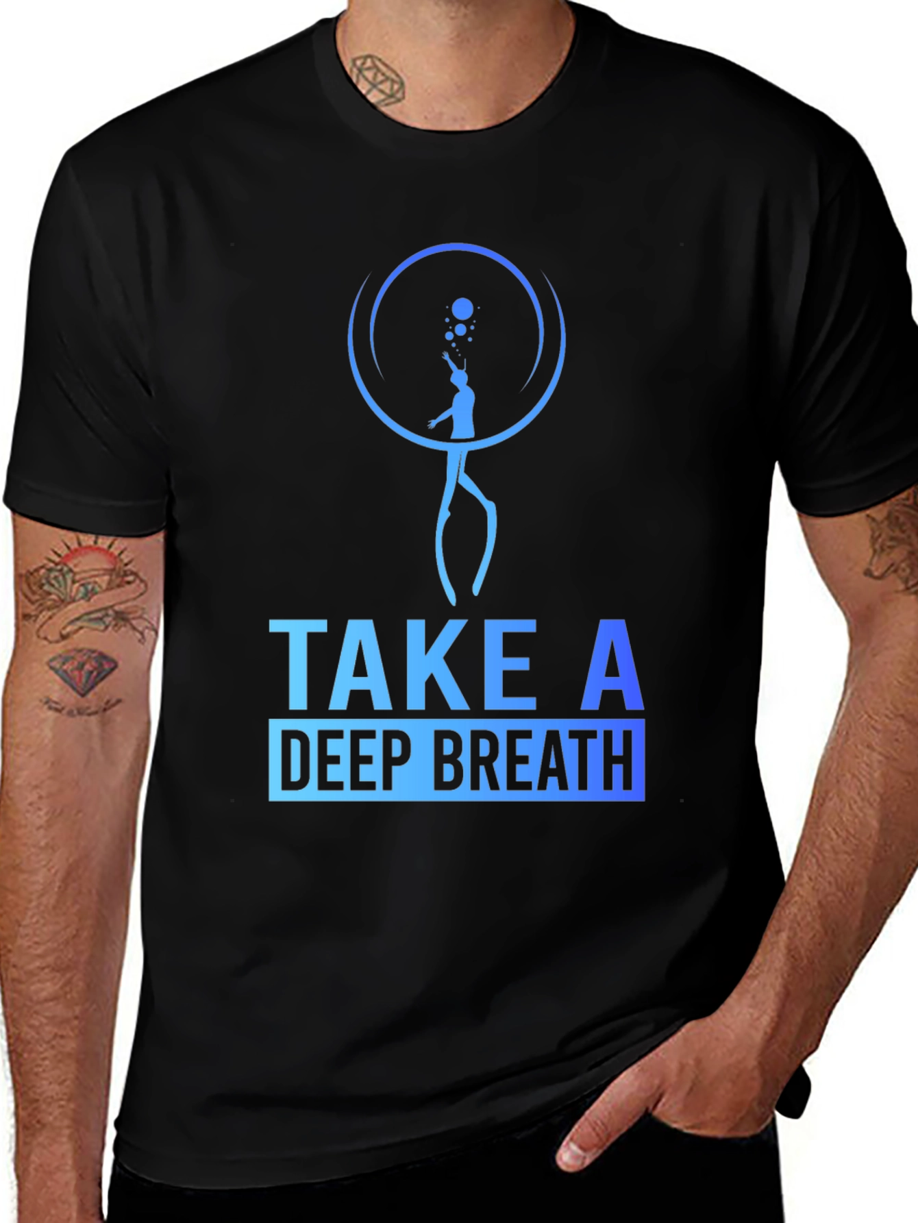 Take a Deep Breath Black Graphic Tee