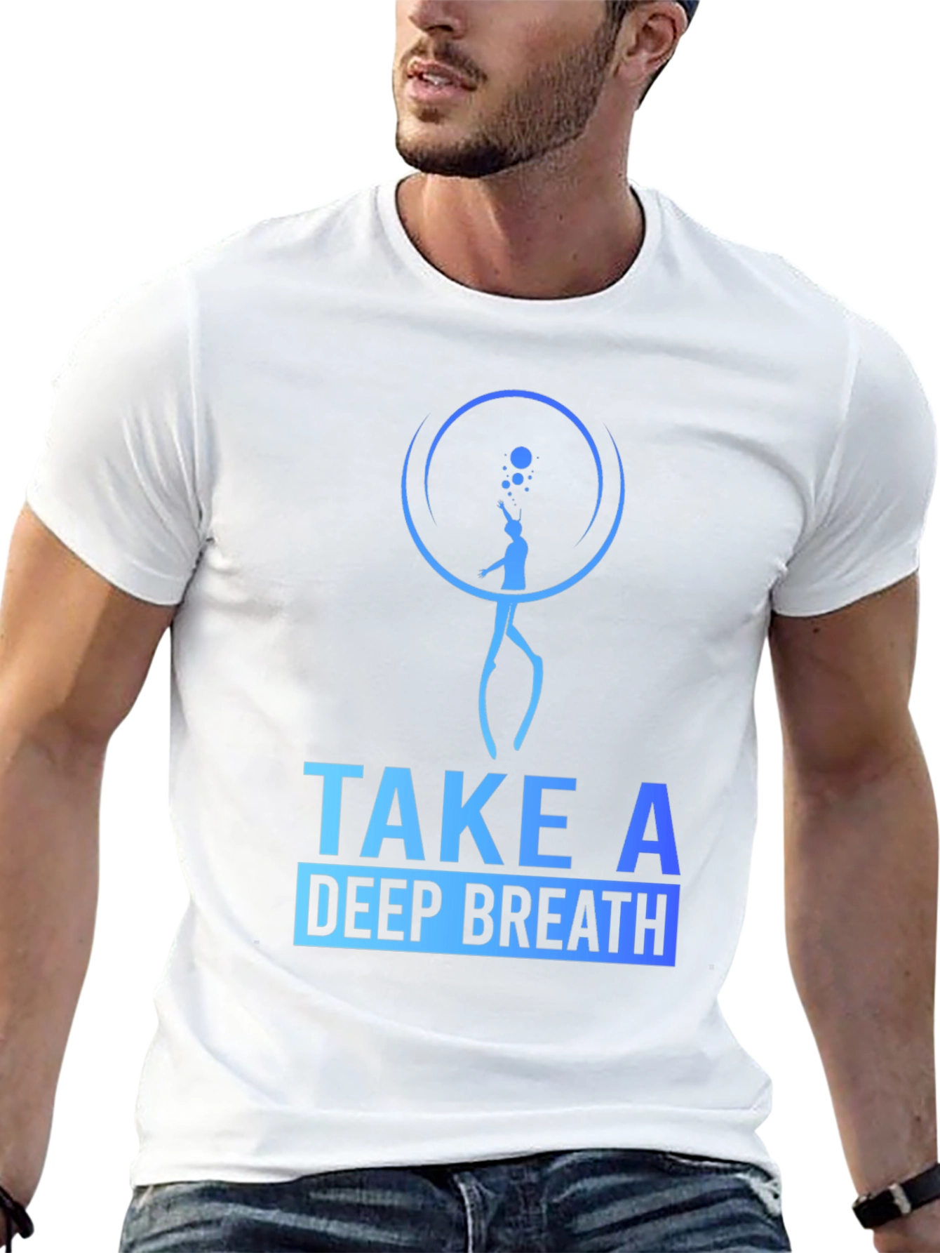 Take a Deep Breath Black Graphic Tee