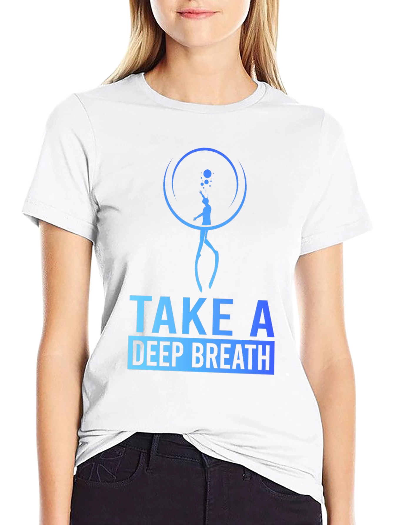 Take a Deep Breath Black Graphic Tee